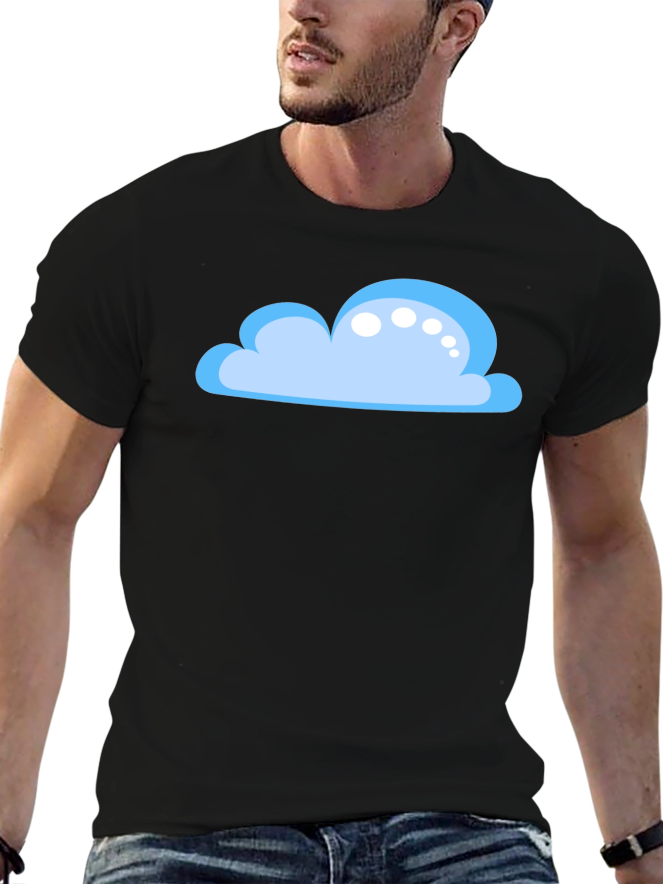 Cloud Graphic Black T-Shirt - Weather Lover Tee
