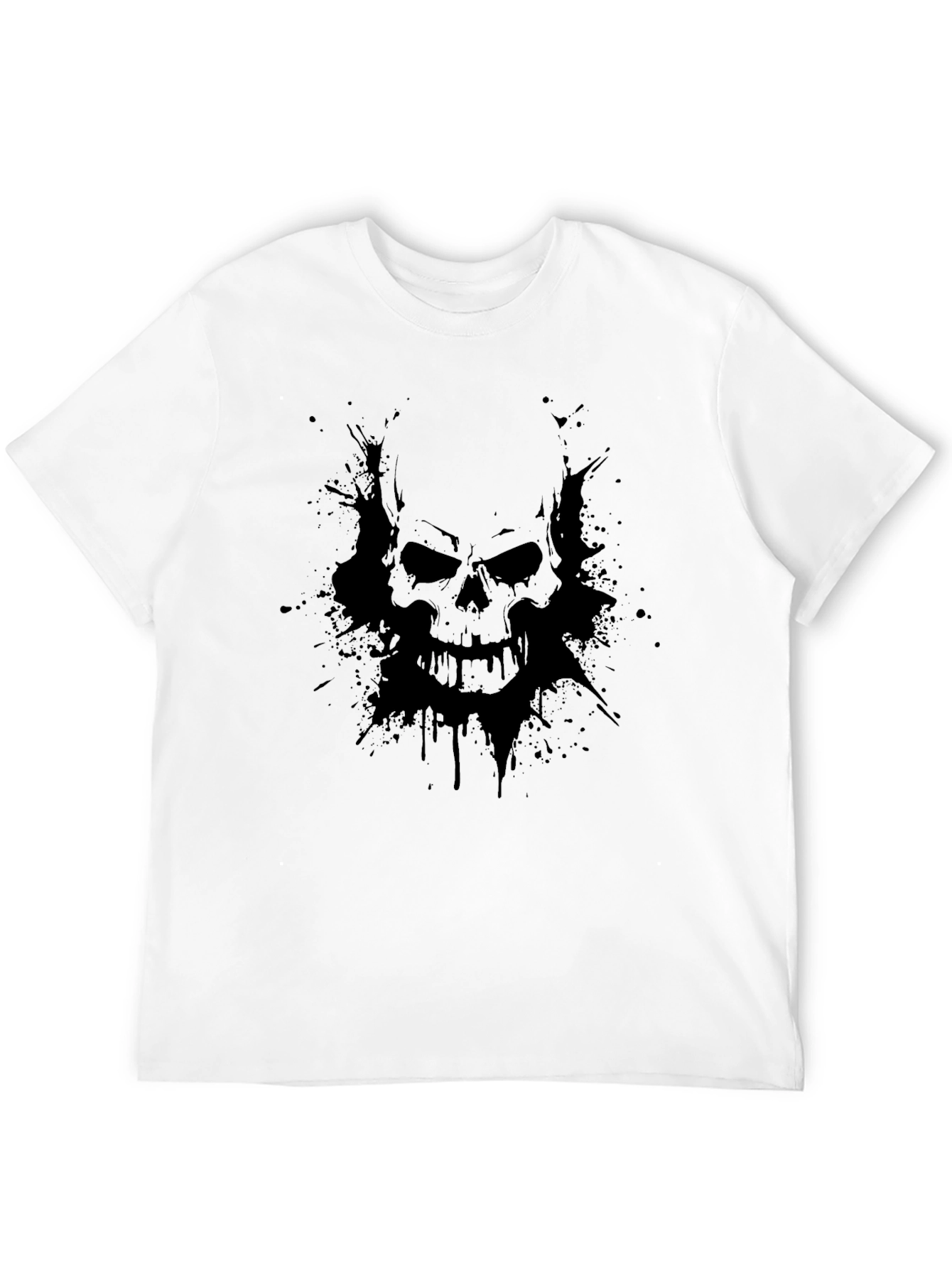 Black Skull Graphic Tee - Edgy Streetwear