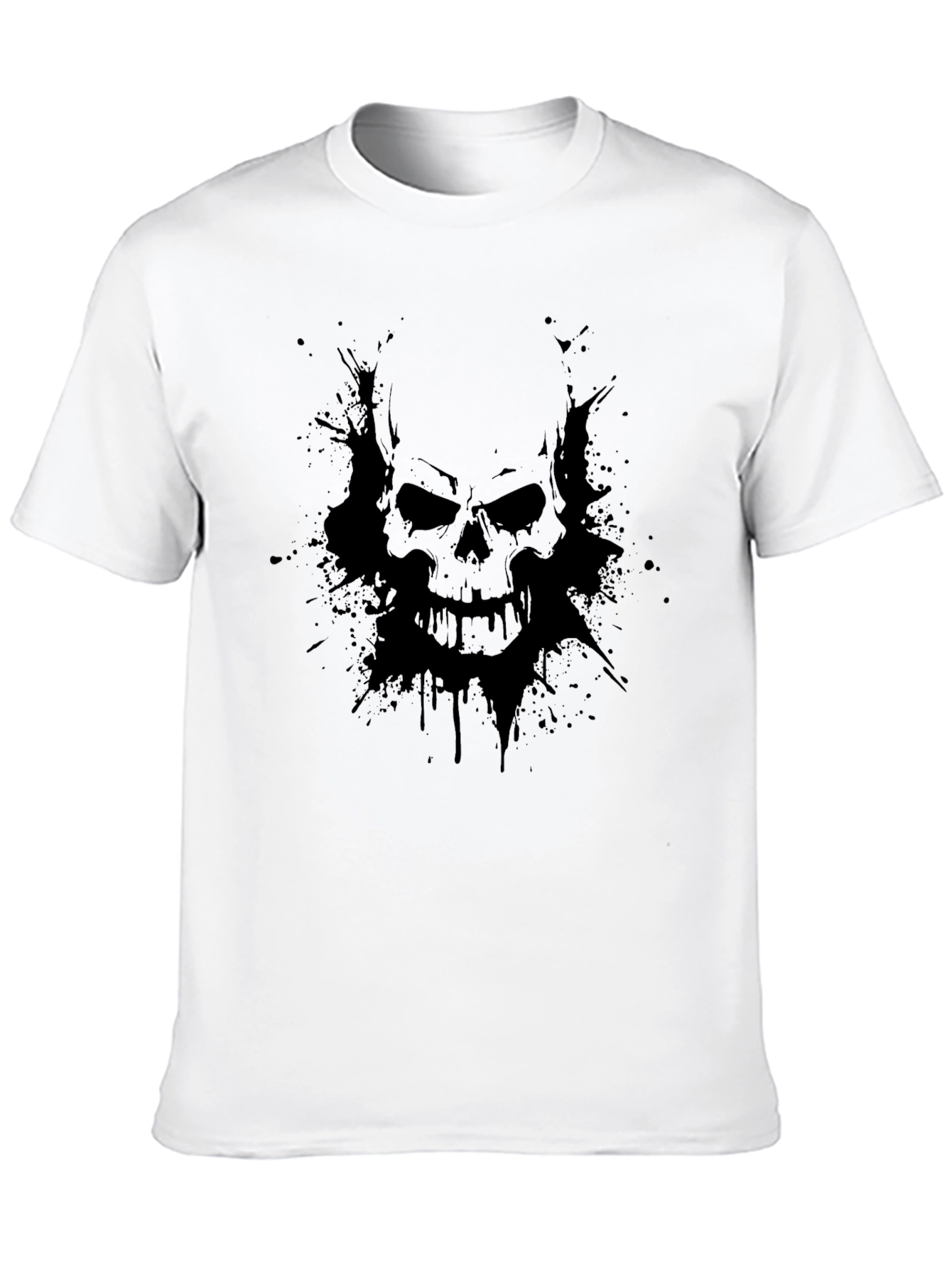 Black Skull Graphic Tee - Edgy Streetwear