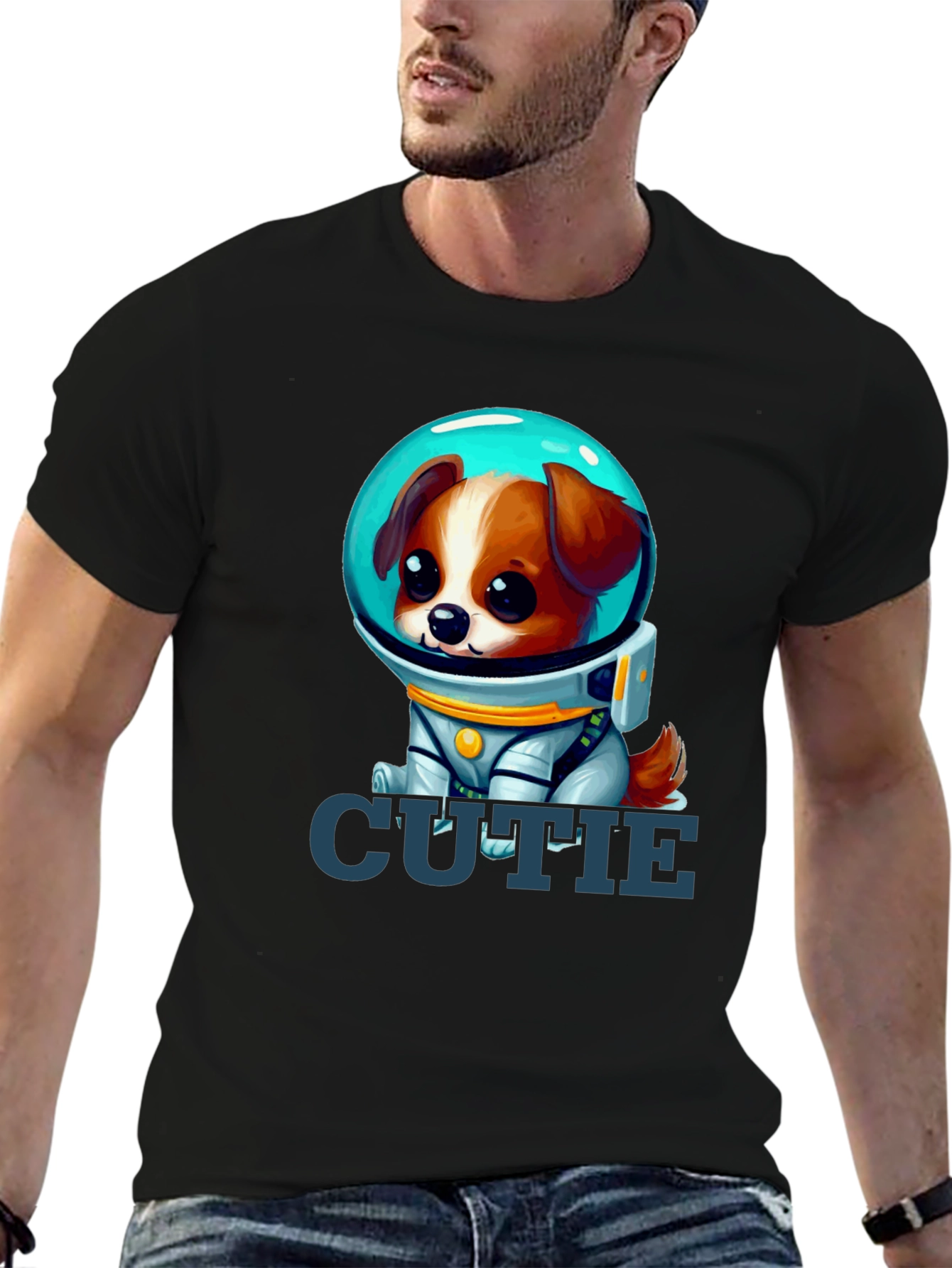 Cute Space Dog Graphic T-Shirt