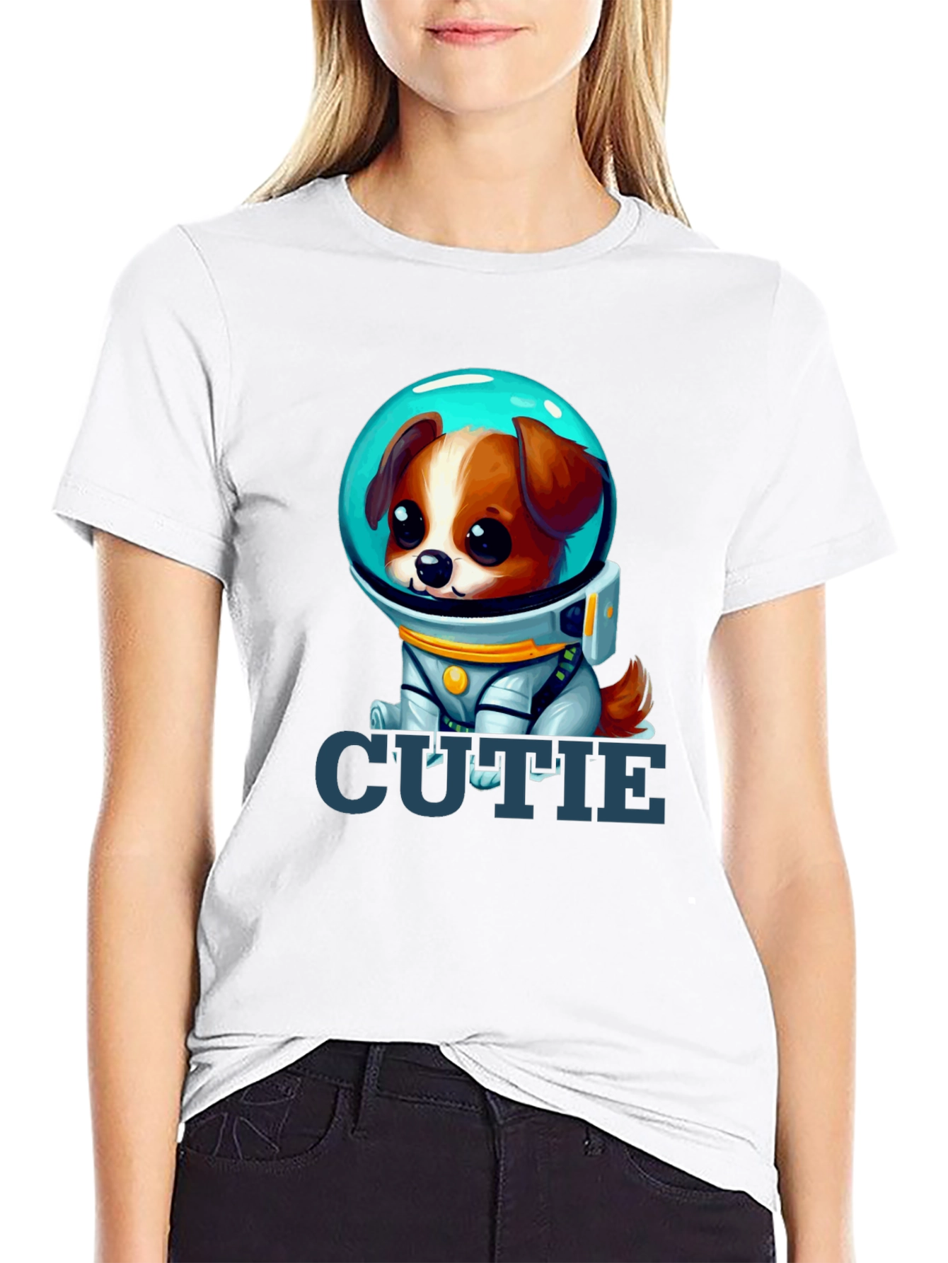 Cute Space Dog Graphic T-Shirt