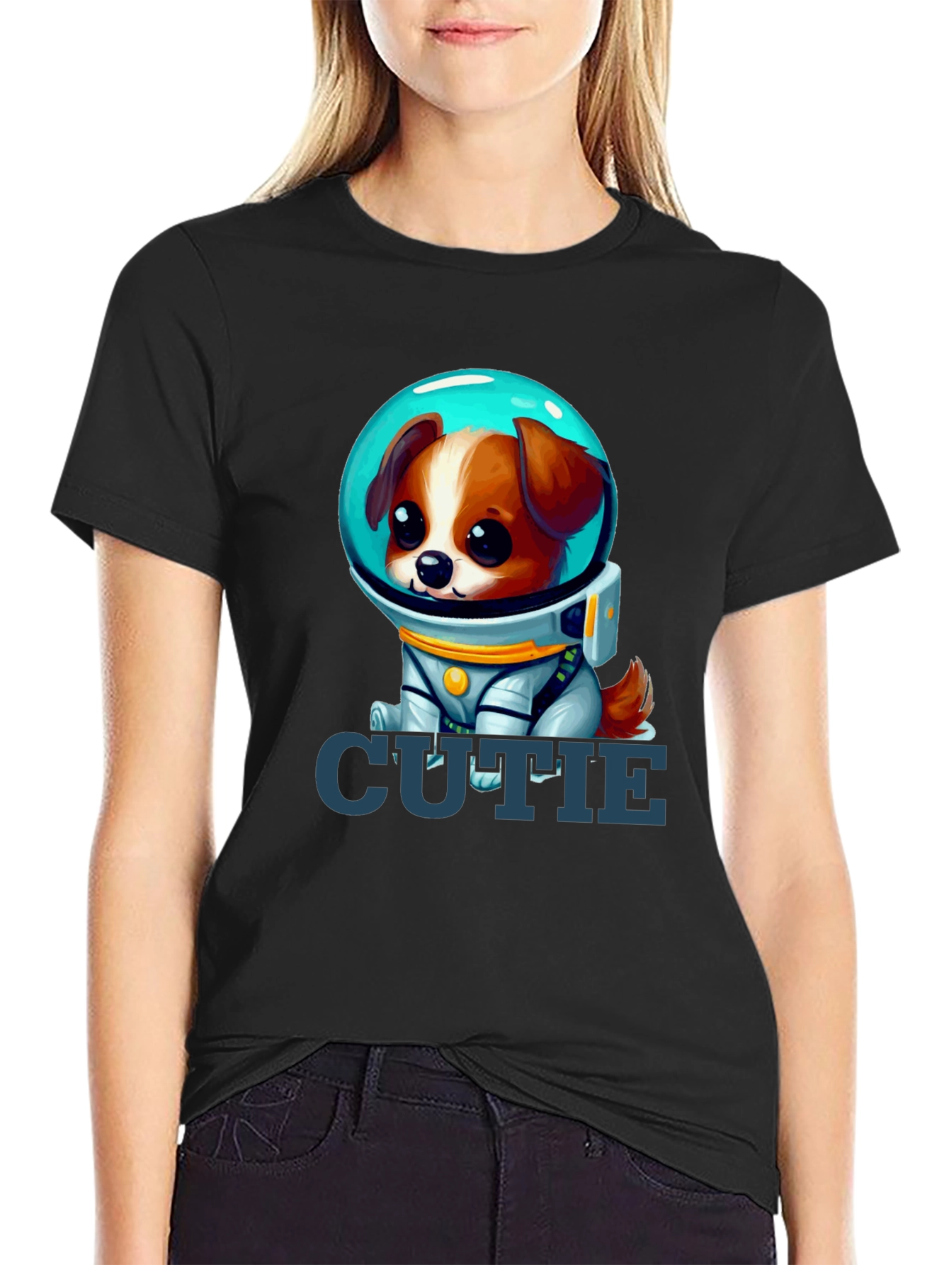 Cute Space Dog Graphic T-Shirt