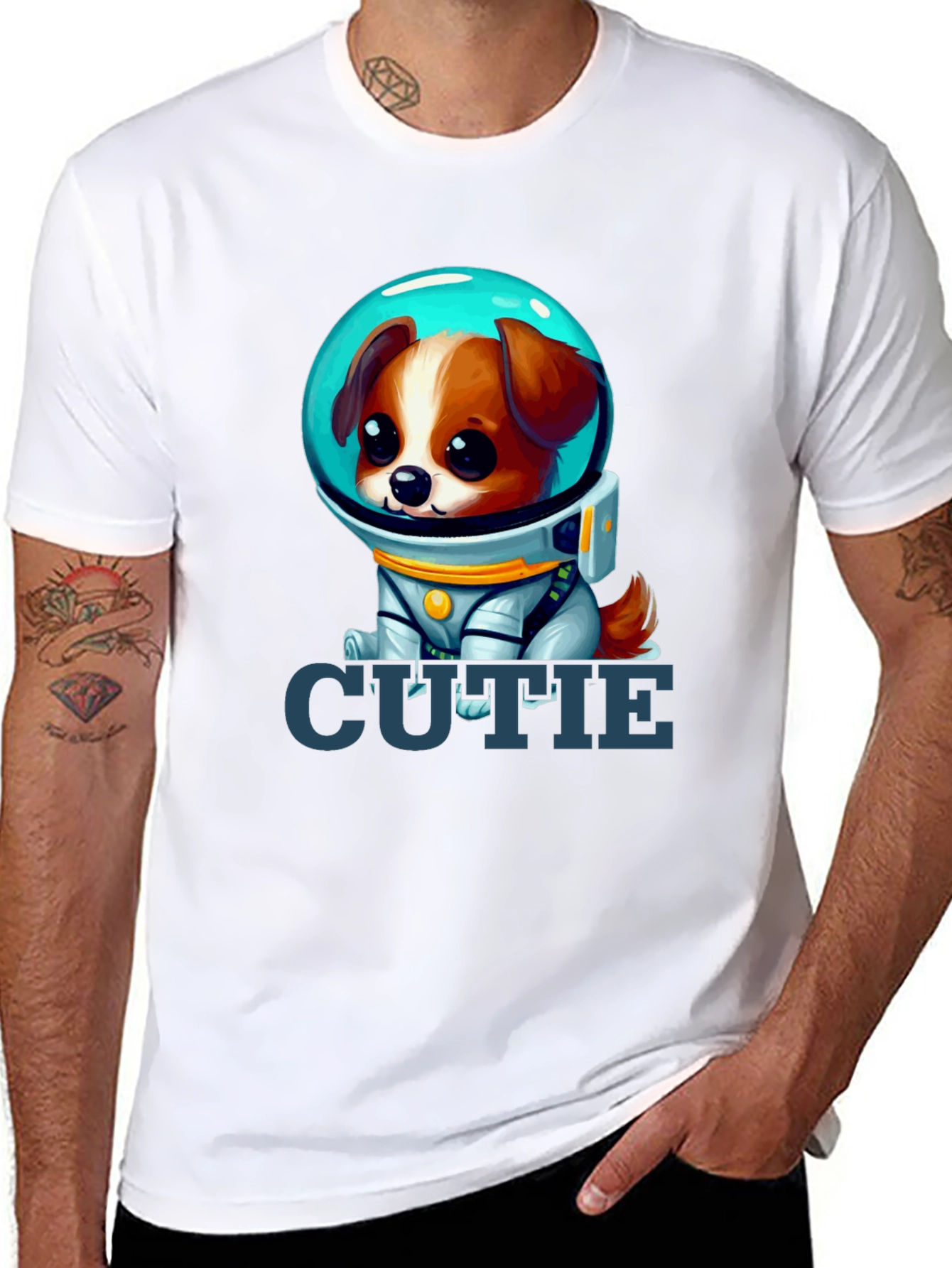 Cute Space Dog Graphic T-Shirt