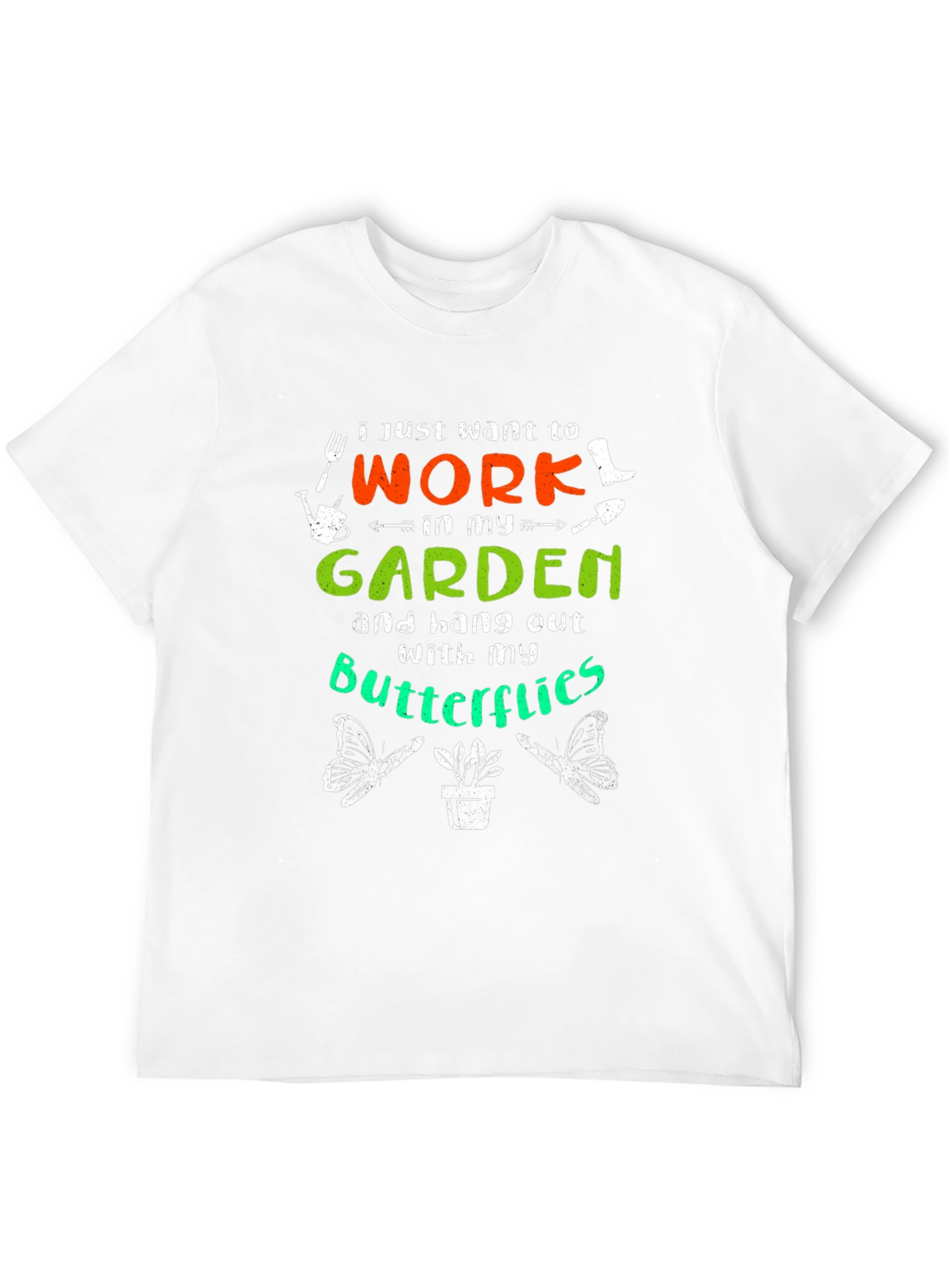 Gardening Lover T-Shirt - Butterflies and Garden