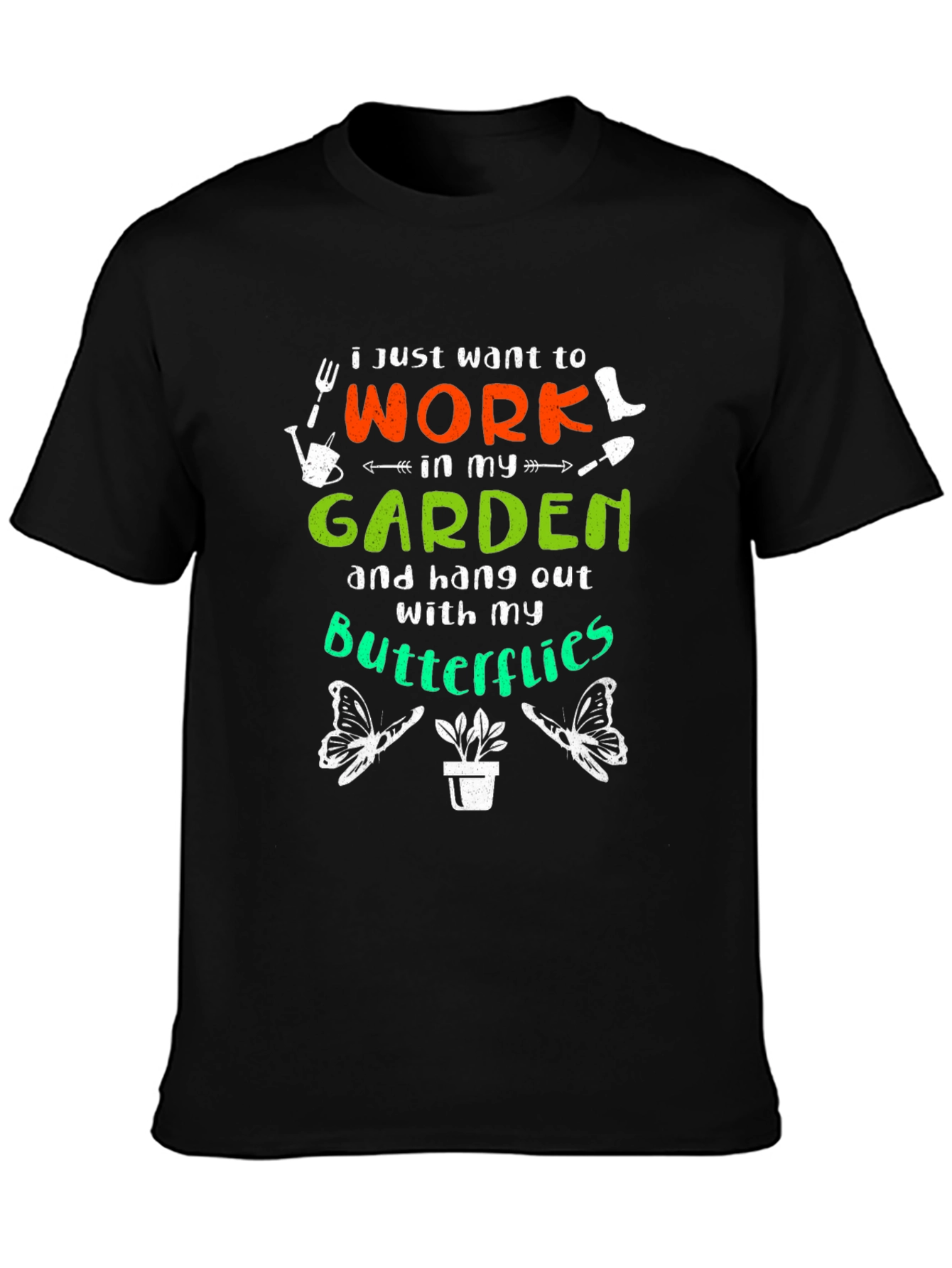 Gardening Lover T-Shirt - Butterflies and Garden