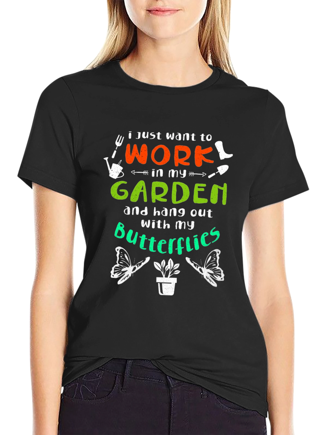 Gardening Lover T-Shirt - Butterflies and Garden