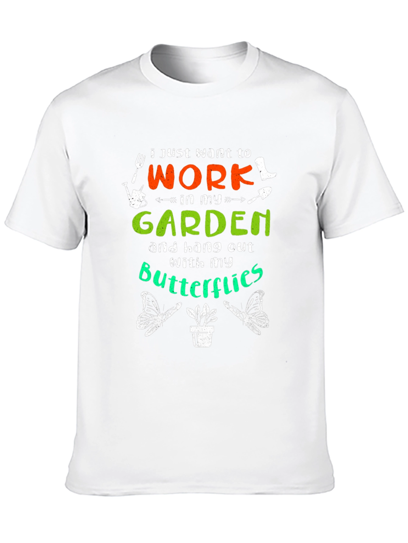 Gardening Lover T-Shirt - Butterflies and Garden