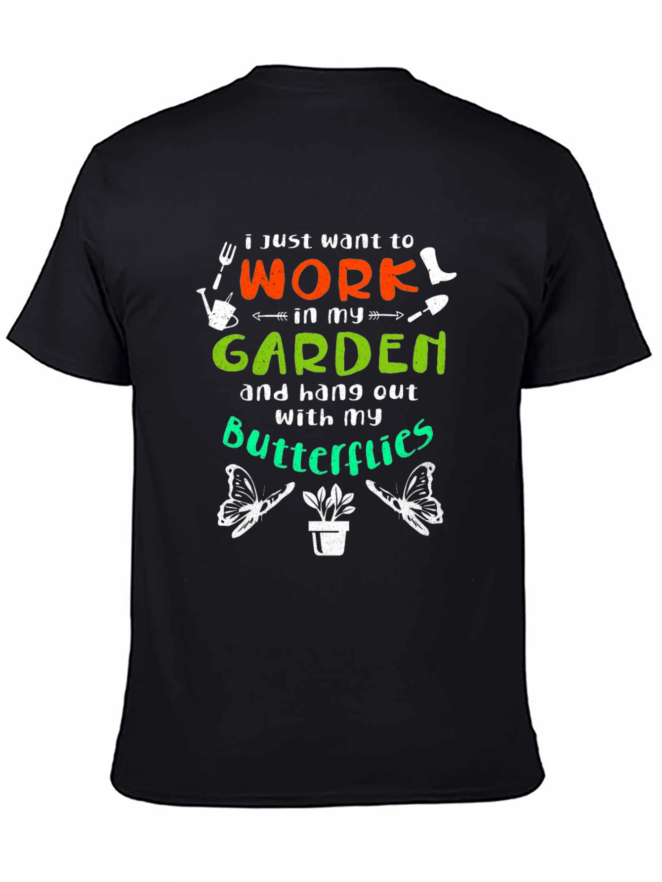 Gardening Lover T-Shirt - Butterflies and Garden