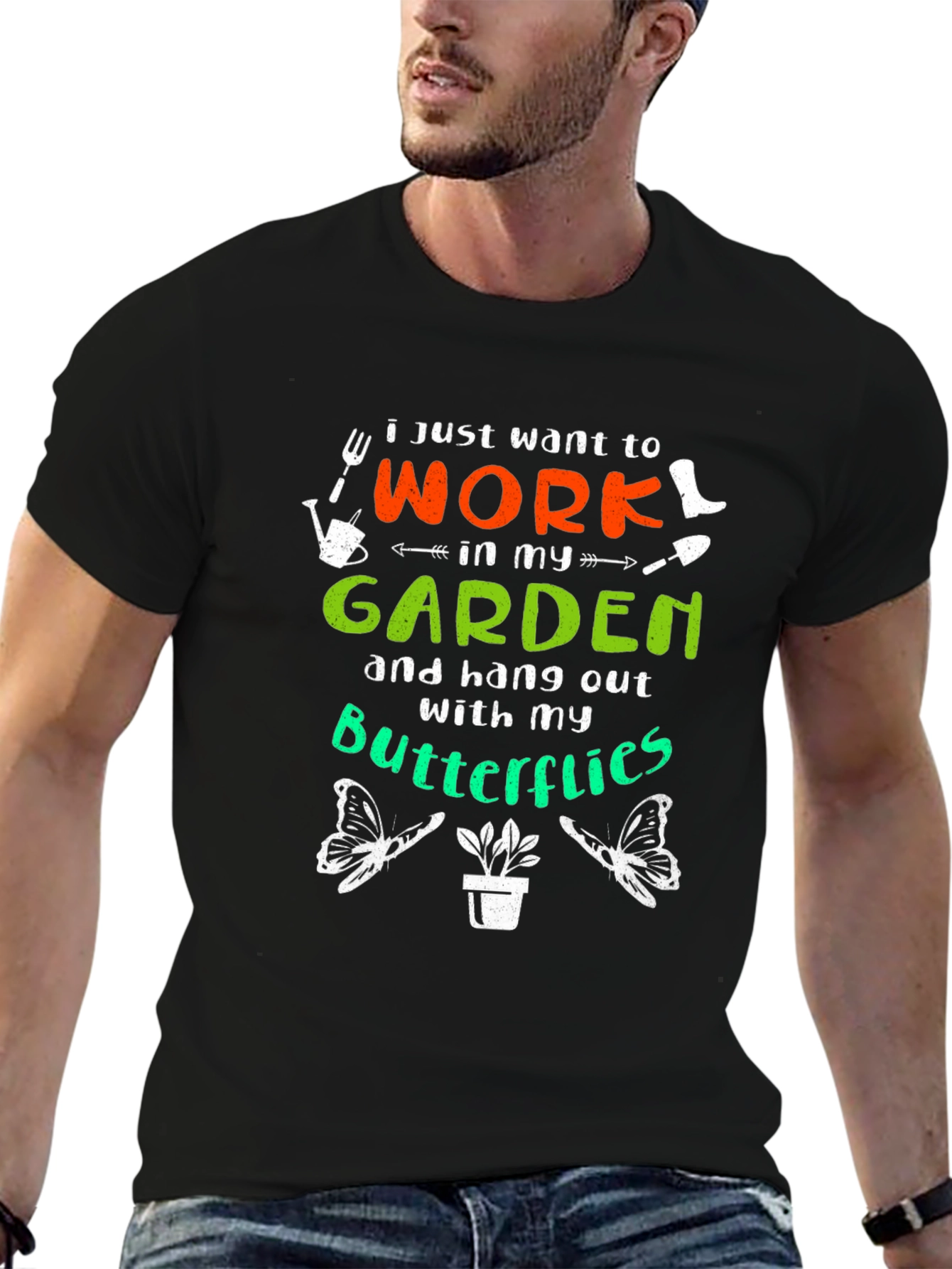 Gardening Lover T-Shirt - Butterflies and Garden