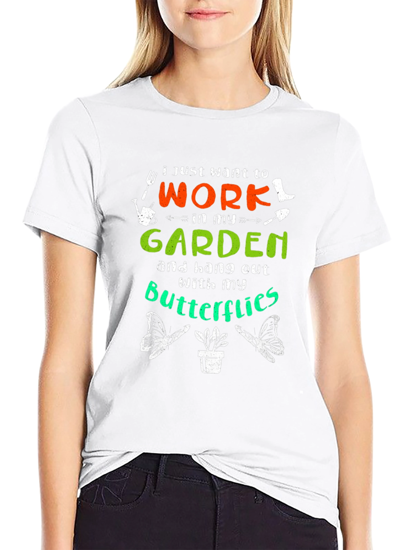 Gardening Lover T-Shirt - Butterflies and Garden