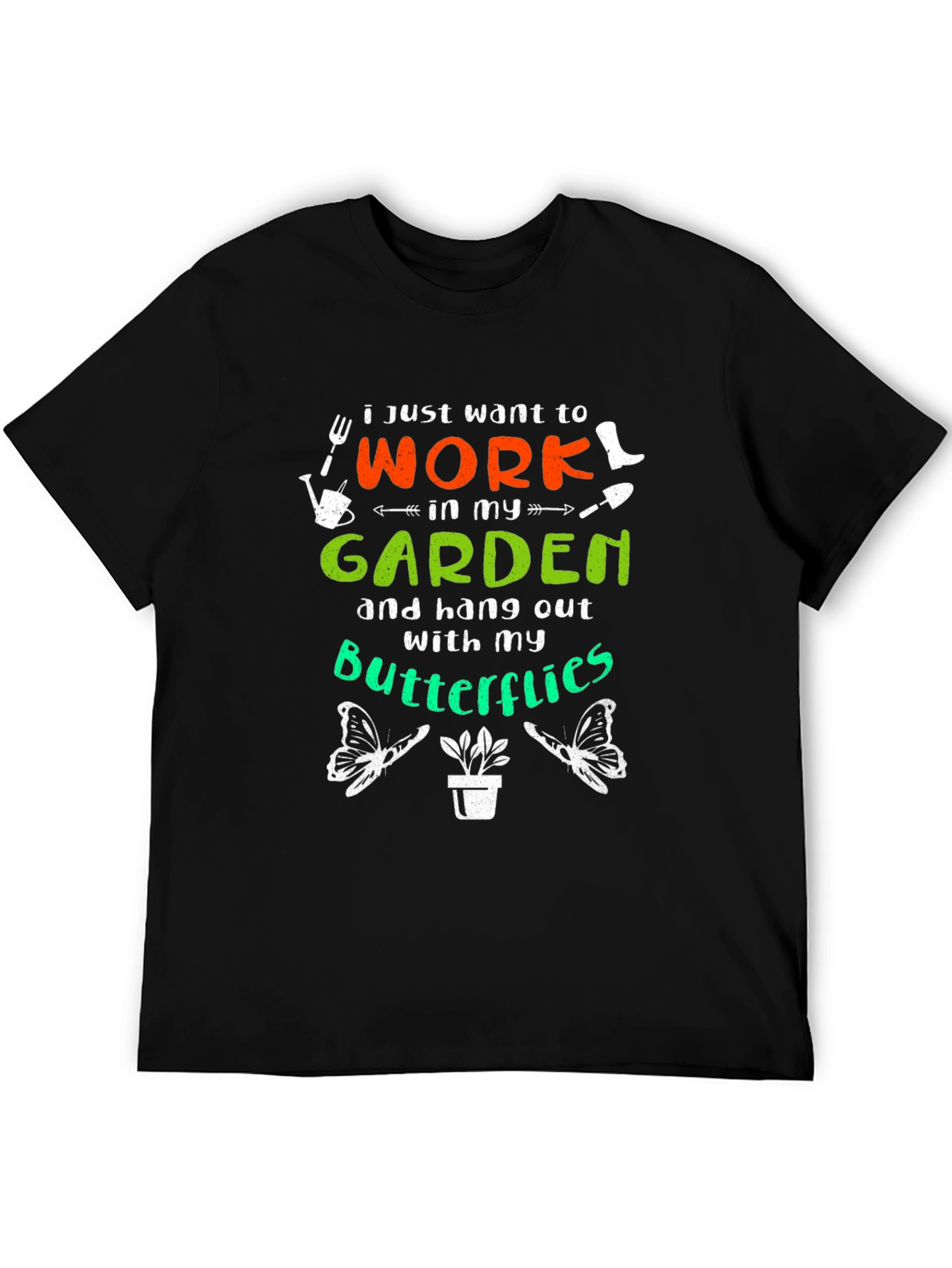 Gardening Lover T-Shirt - Butterflies and Garden