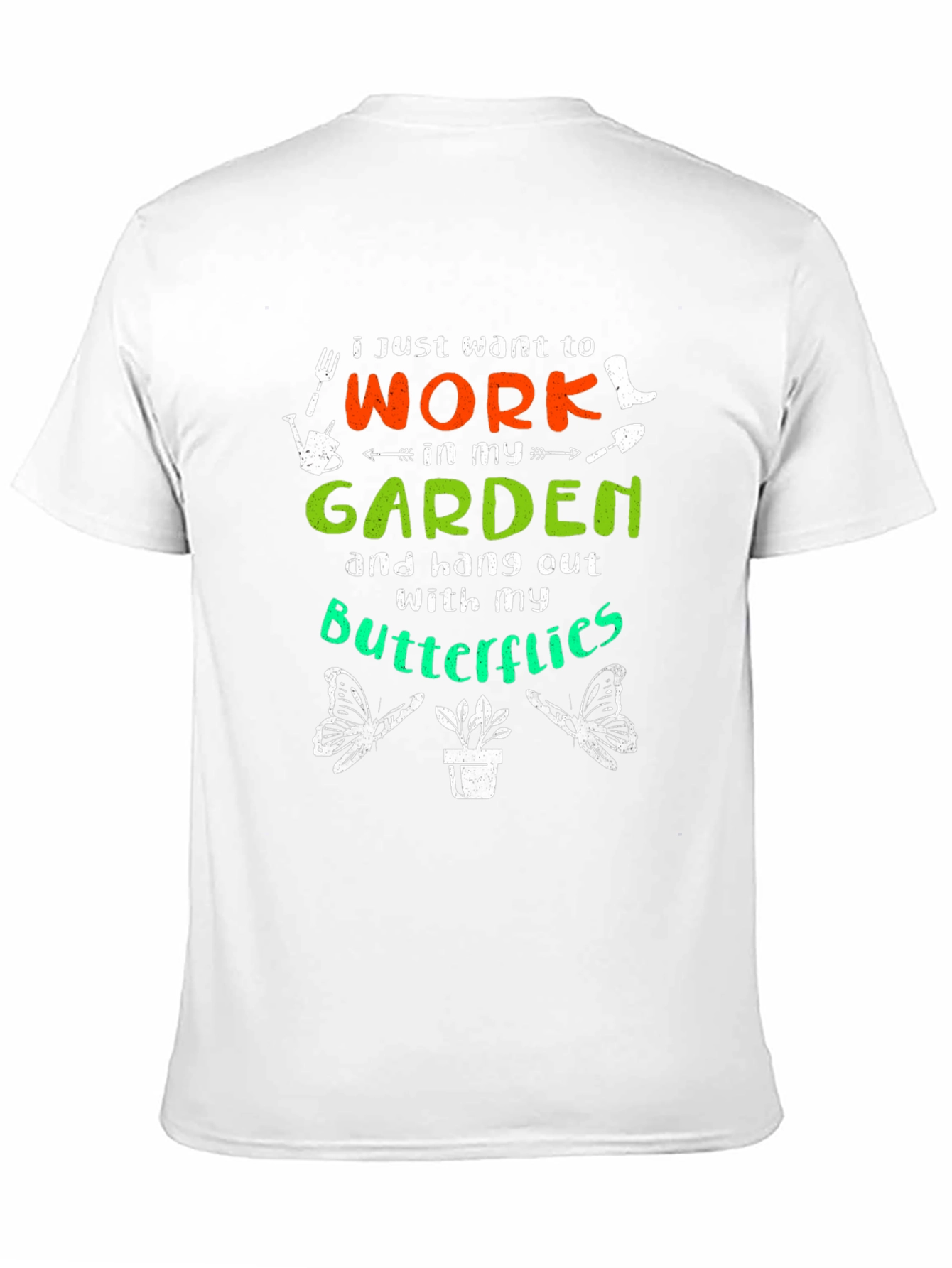 Gardening Lover T-Shirt - Butterflies and Garden