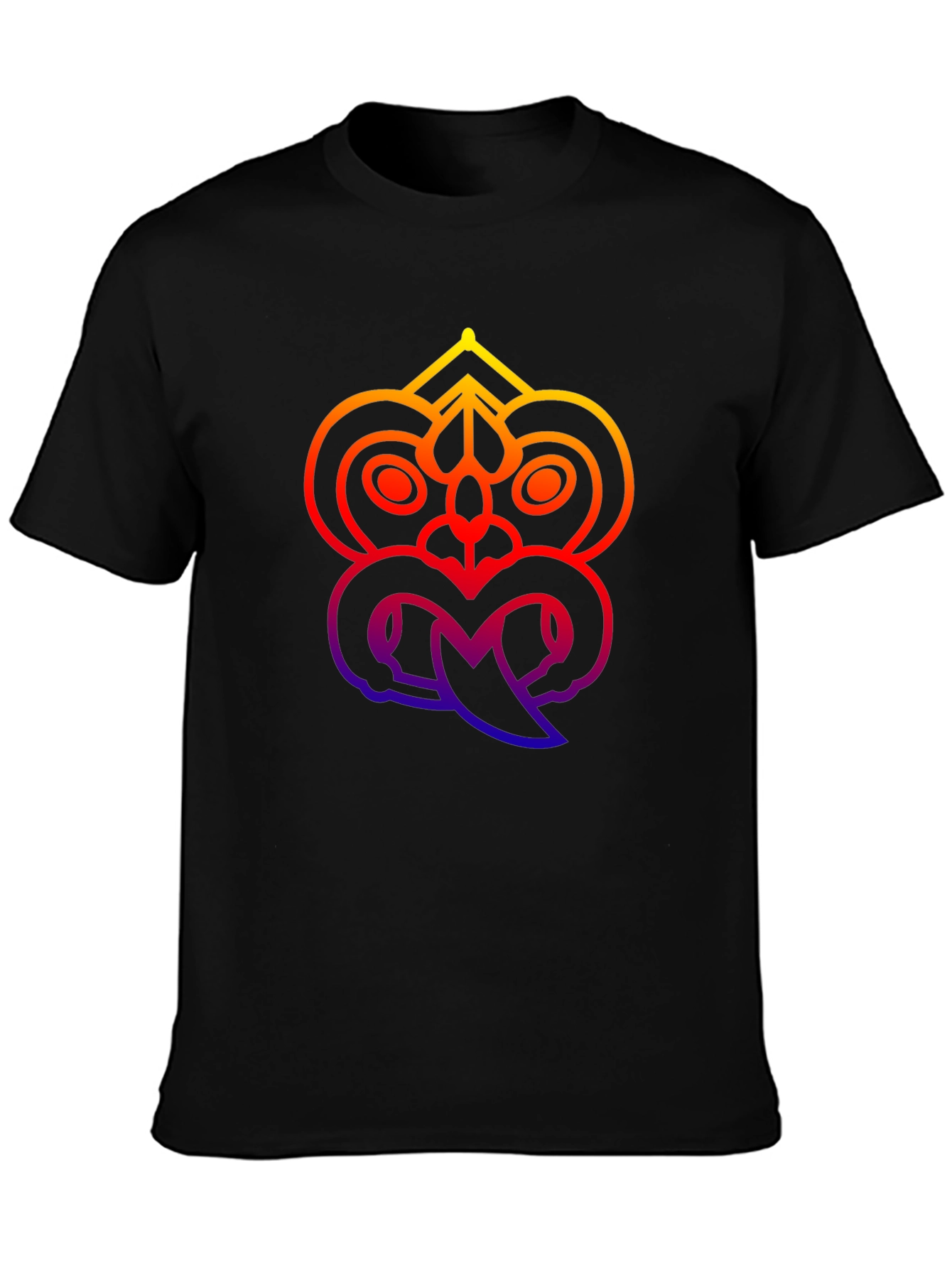 Tribal Mask Graphic Tee - Black Unisex T-Shirt