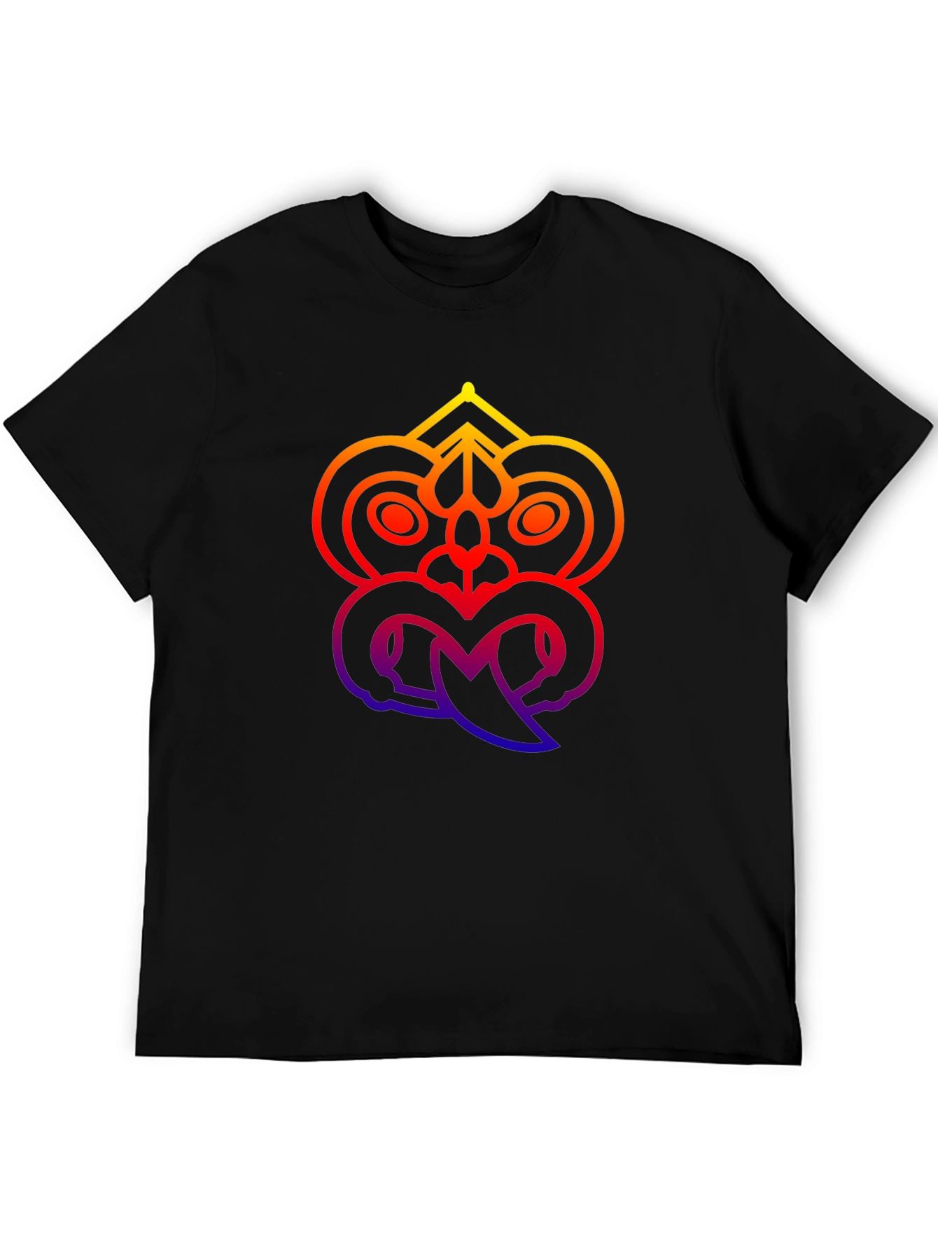 Tribal Mask Graphic Tee - Black Unisex T-Shirt