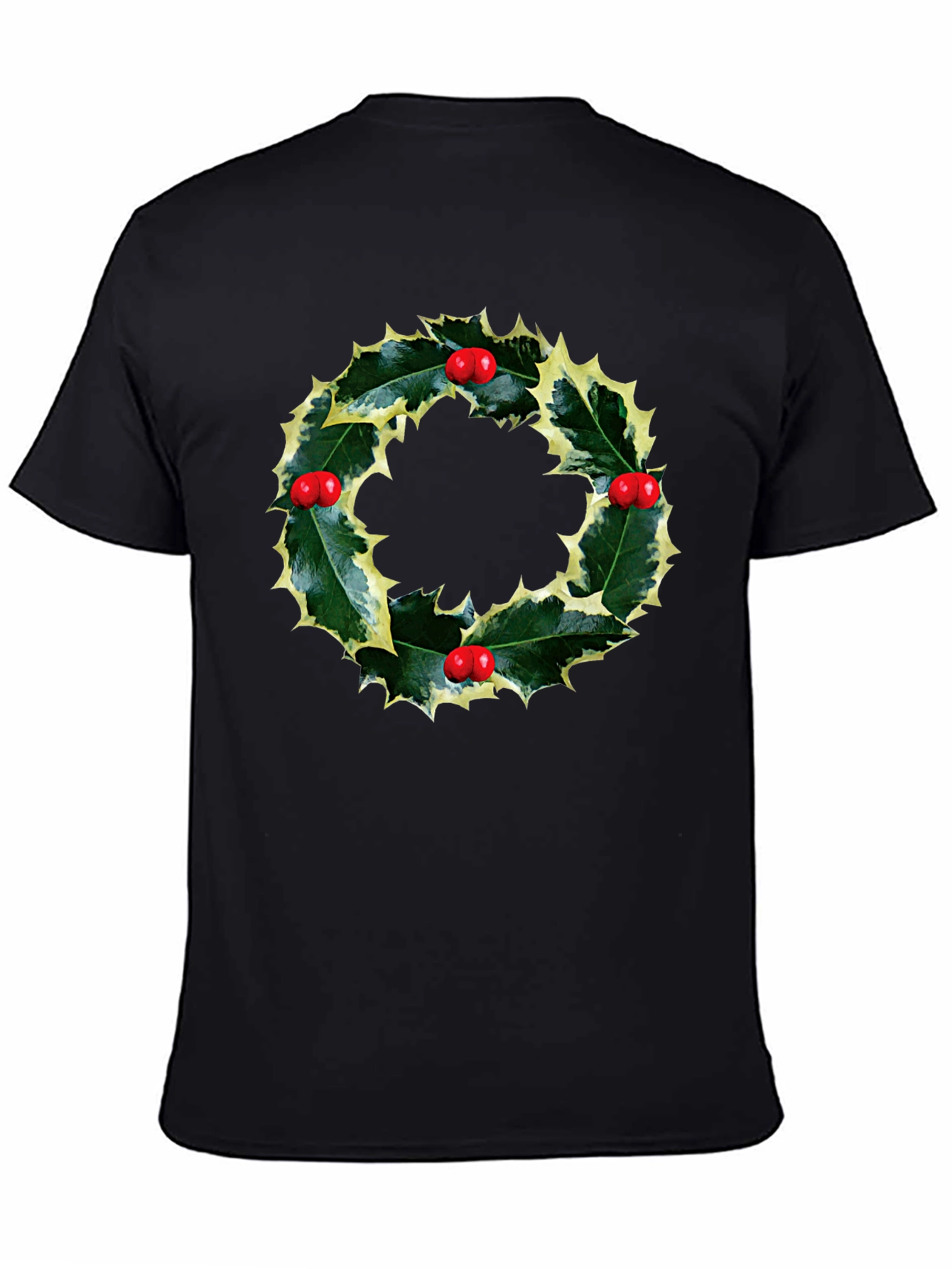 Holiday Holly Wreath Graphic T-Shirt