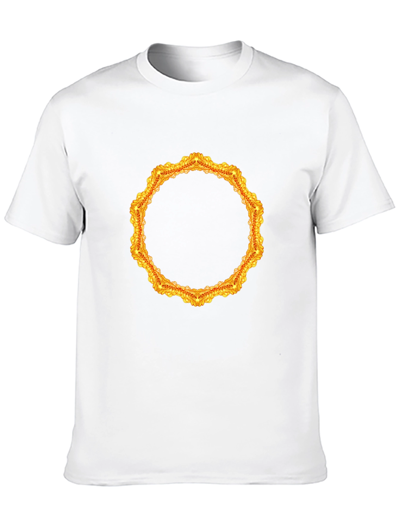 Gold Ornamental Frame Black T-Shirt