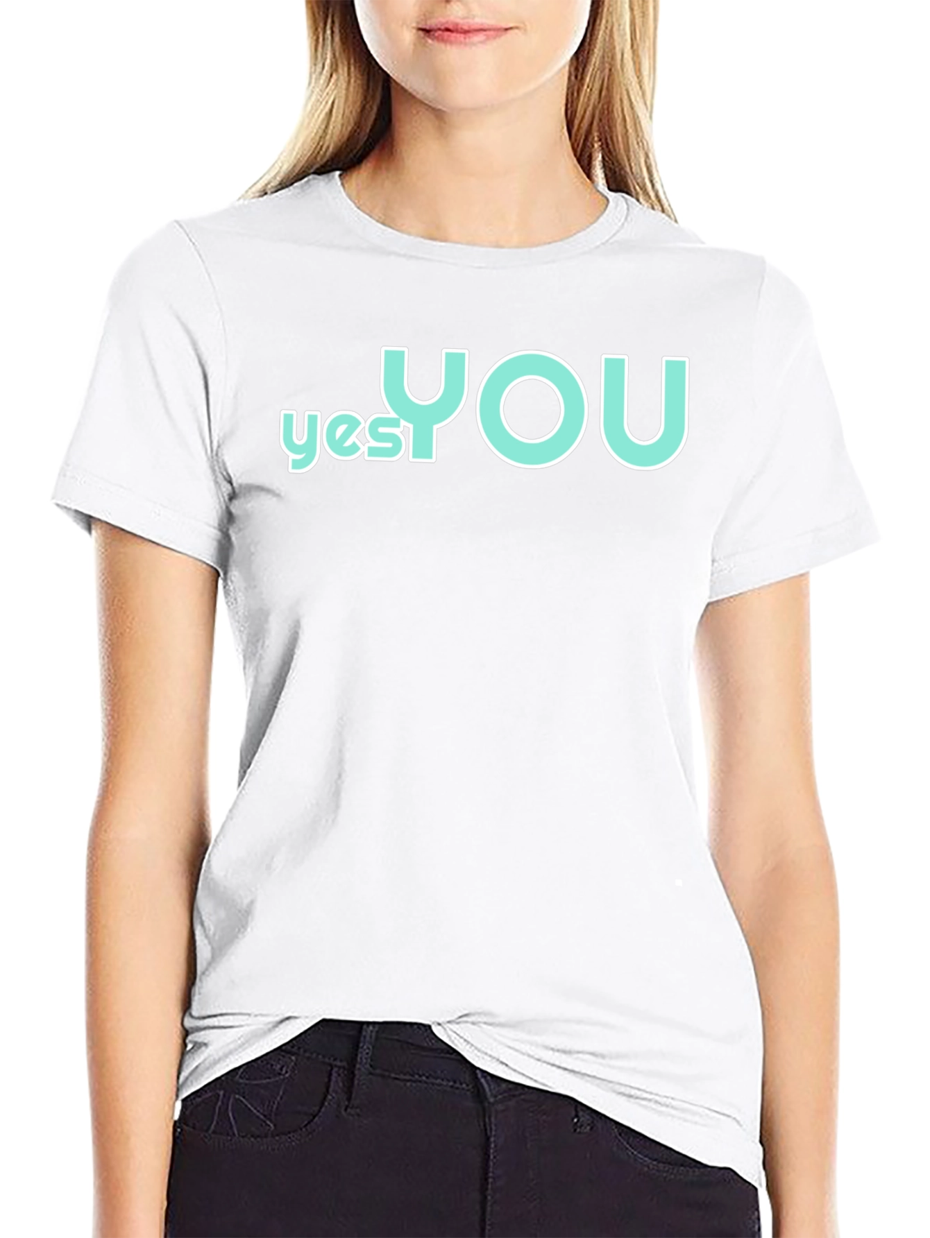 Yes You T-Shirt - Crew Neck - Black