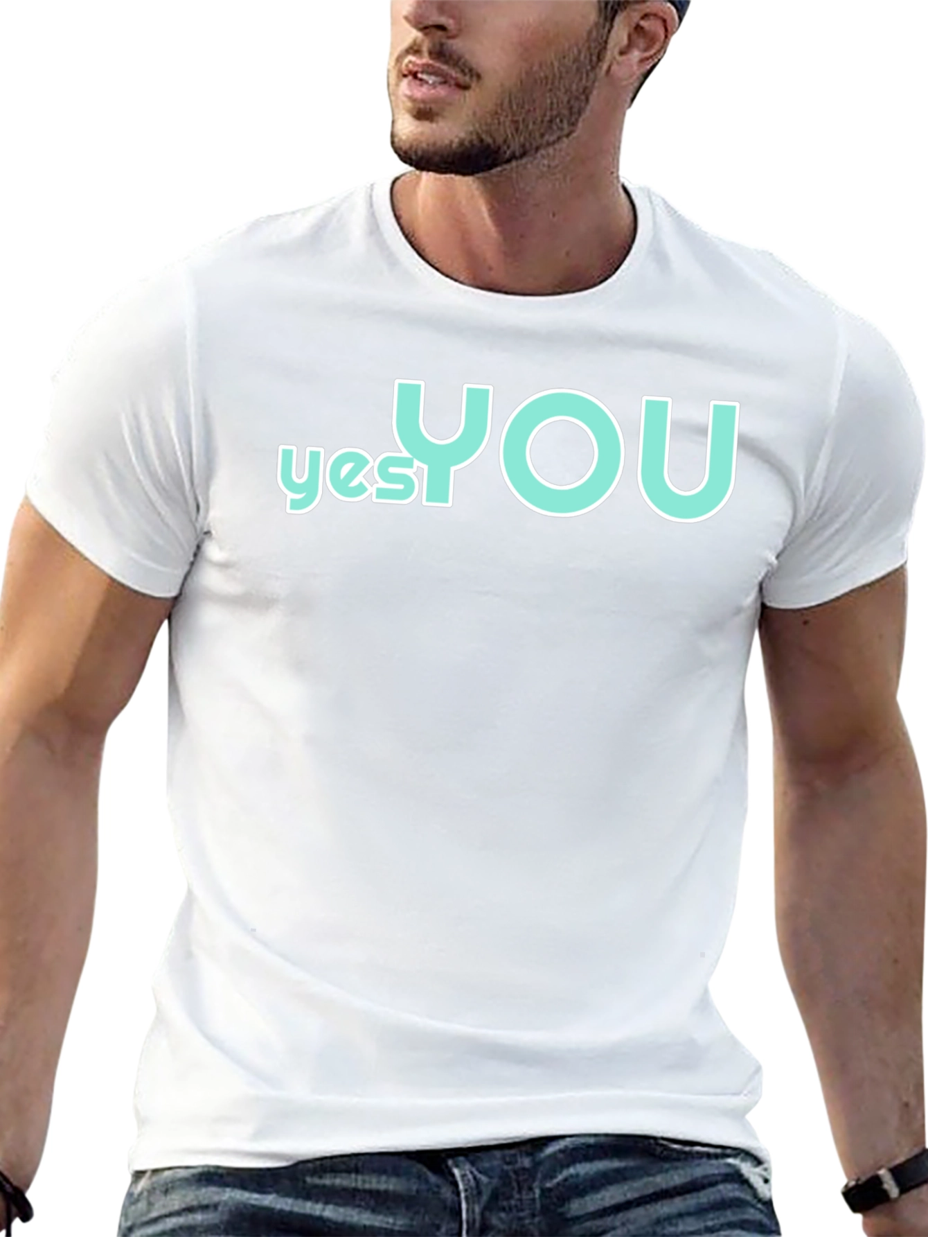 Yes You T-Shirt - Crew Neck - Black