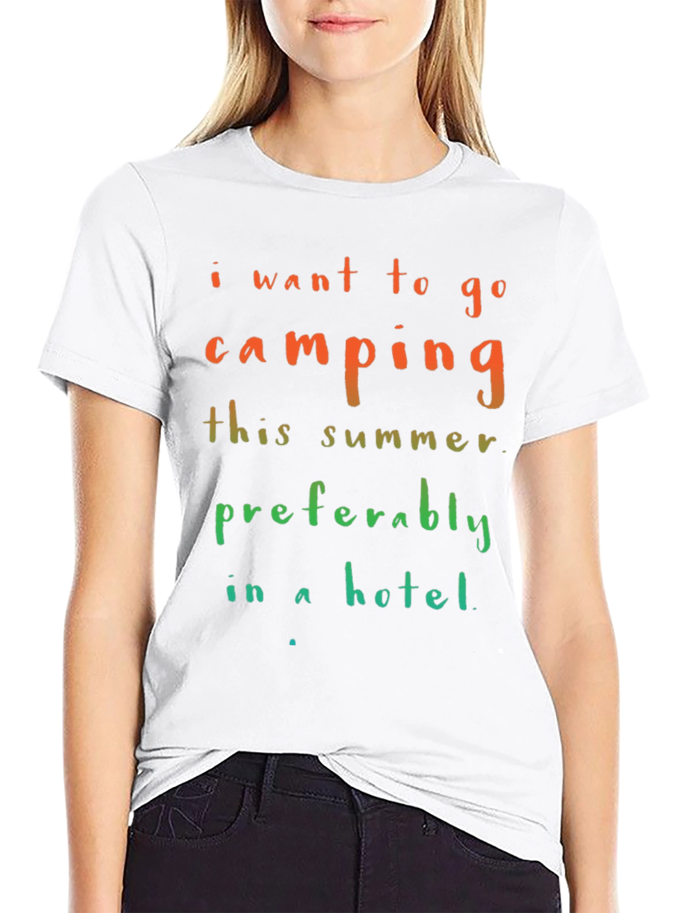 Camping Hotel Summer Mens Black T-Shirt