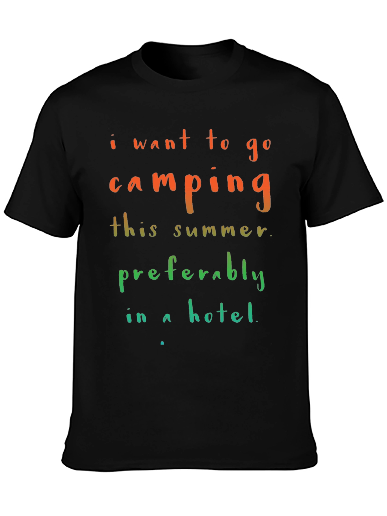 Camping Hotel Summer Mens Black T-Shirt