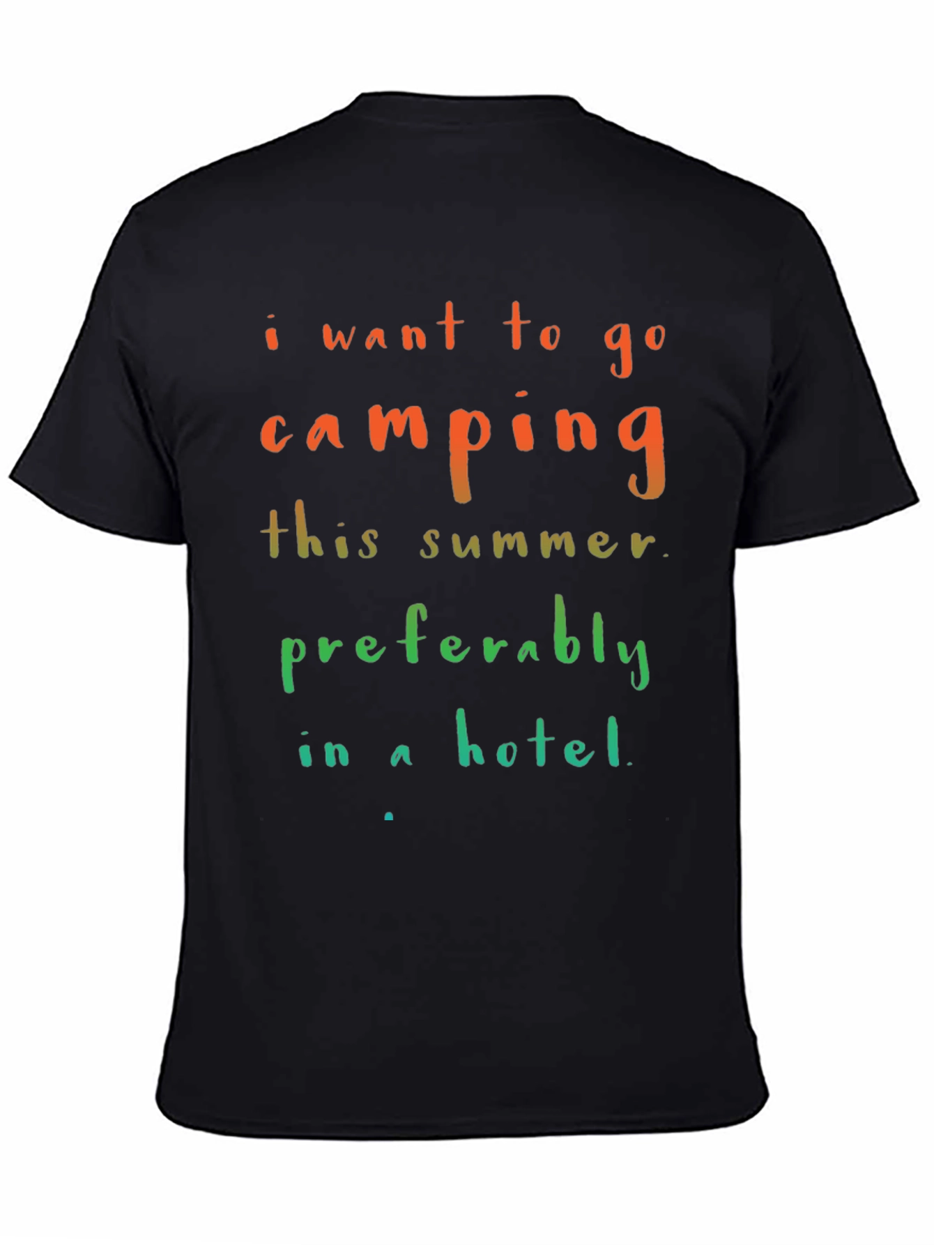 Camping Hotel Summer Mens Black T-Shirt