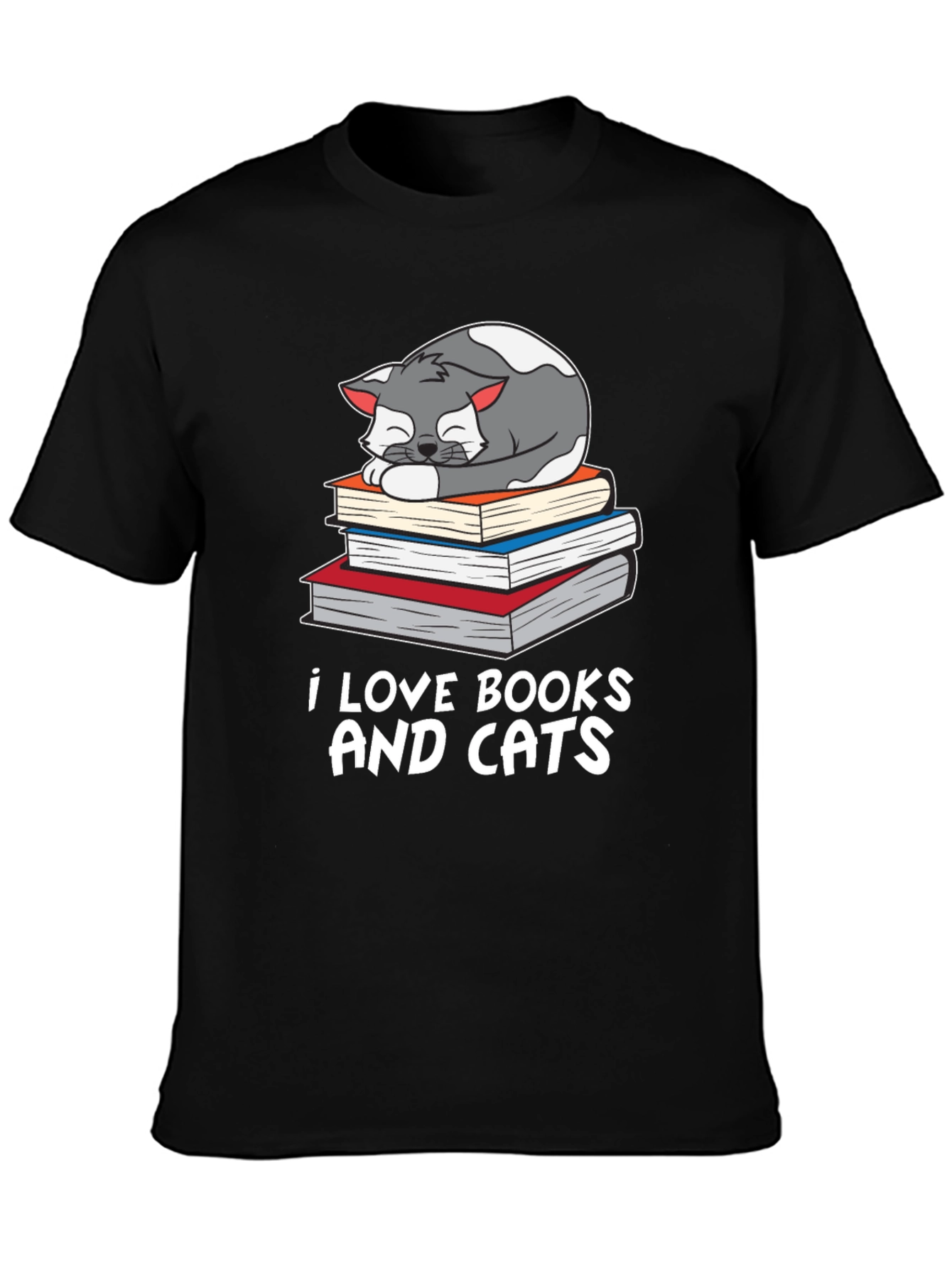 I Love Books and Cats Graphic Tee