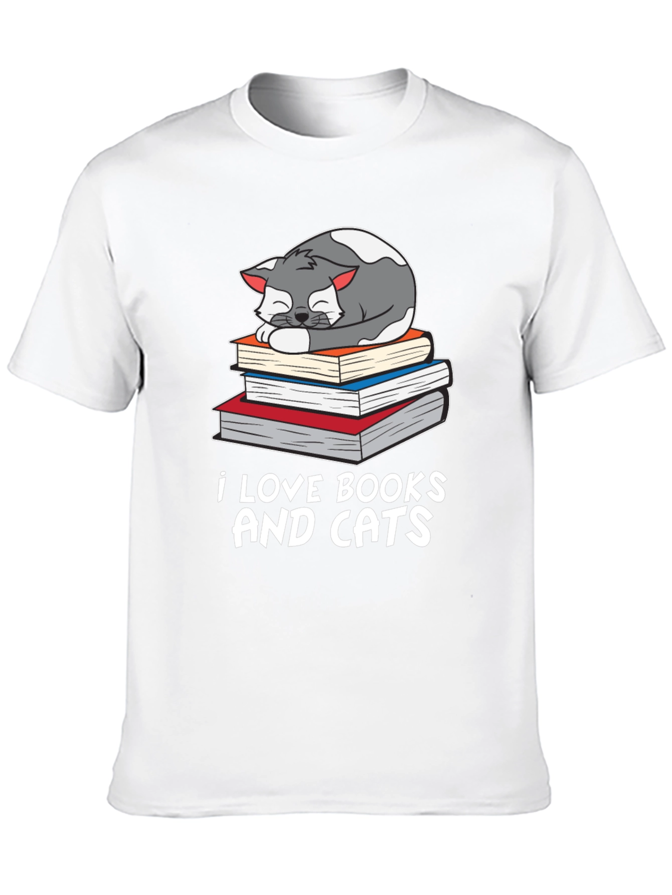 I Love Books and Cats Graphic Tee