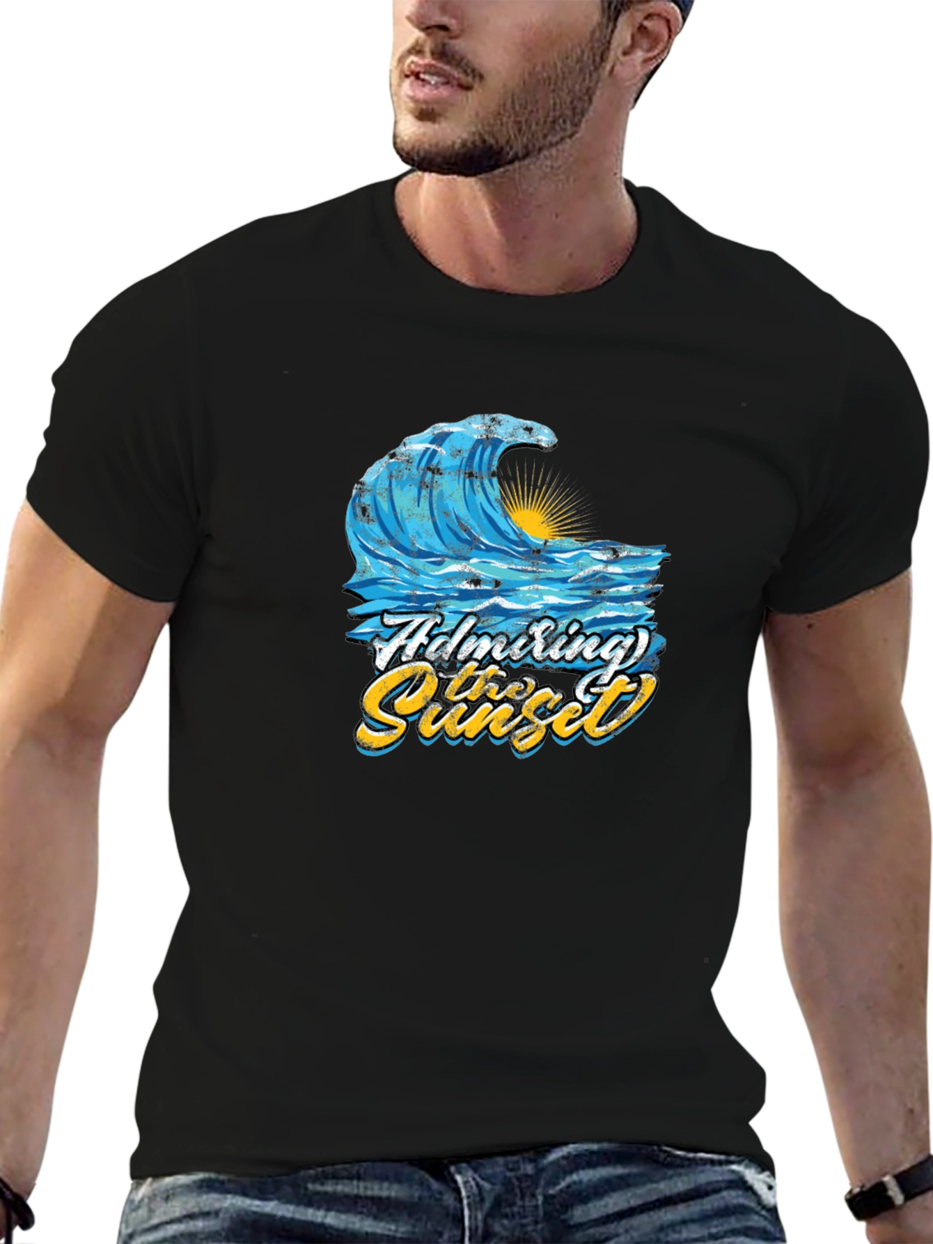 Admiring the Sunset Wave Graphic T-Shirt