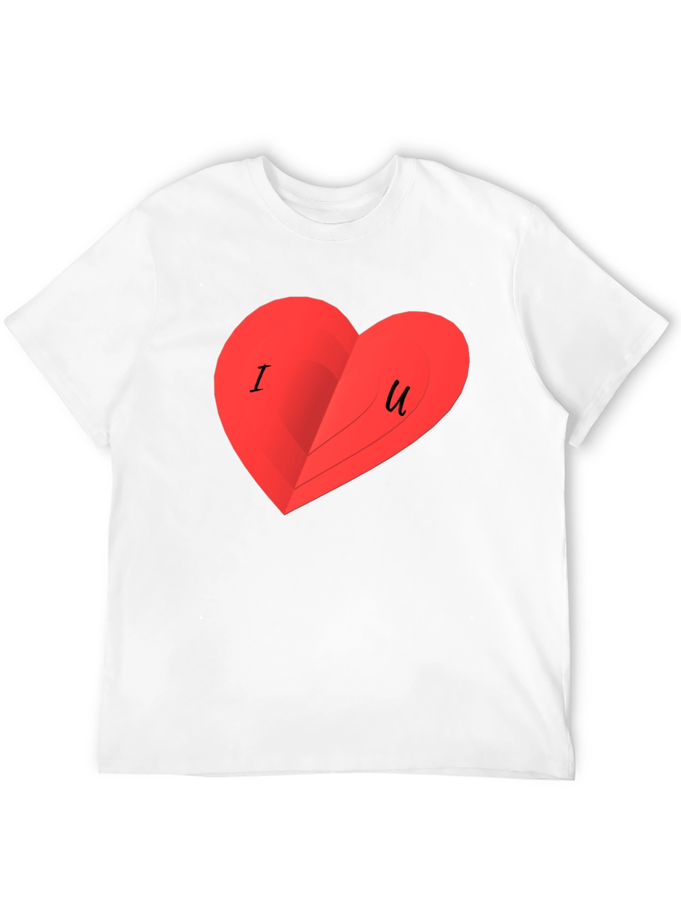 I Love You Heart Graphic Black T-Shirt