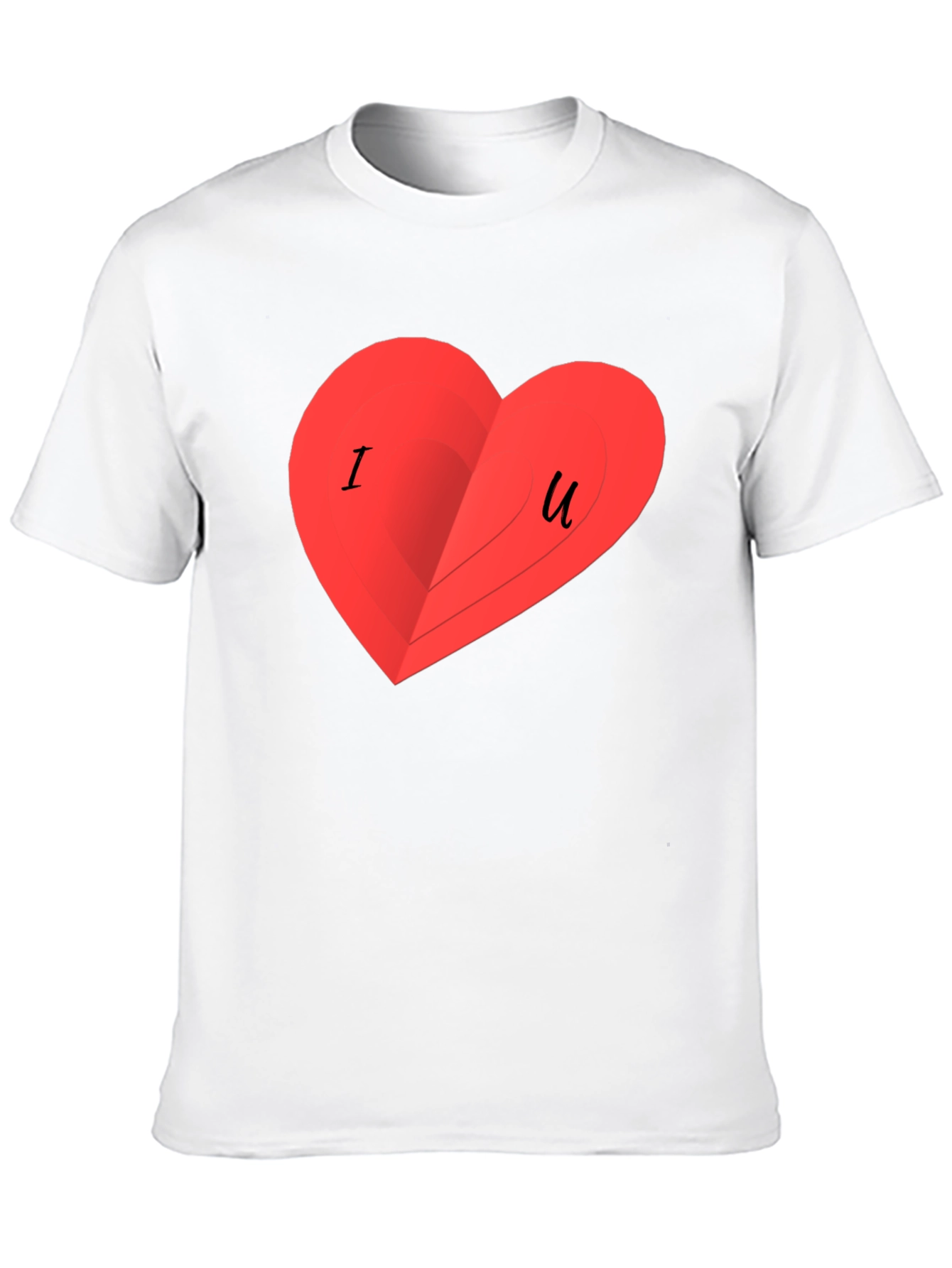 I Love You Heart Graphic Black T-Shirt