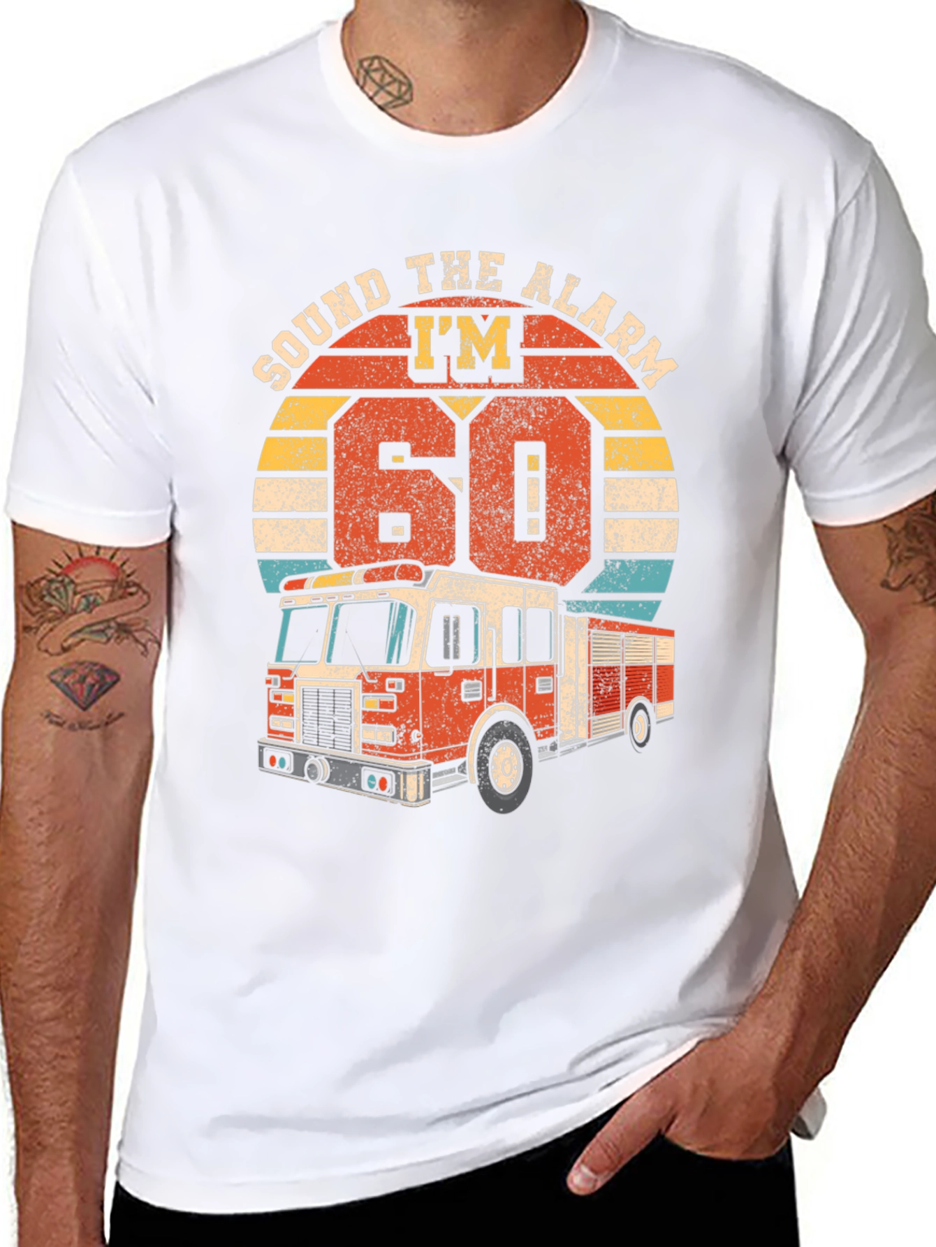 Sound The Alarm Im 60 Fire Truck T-Shirt