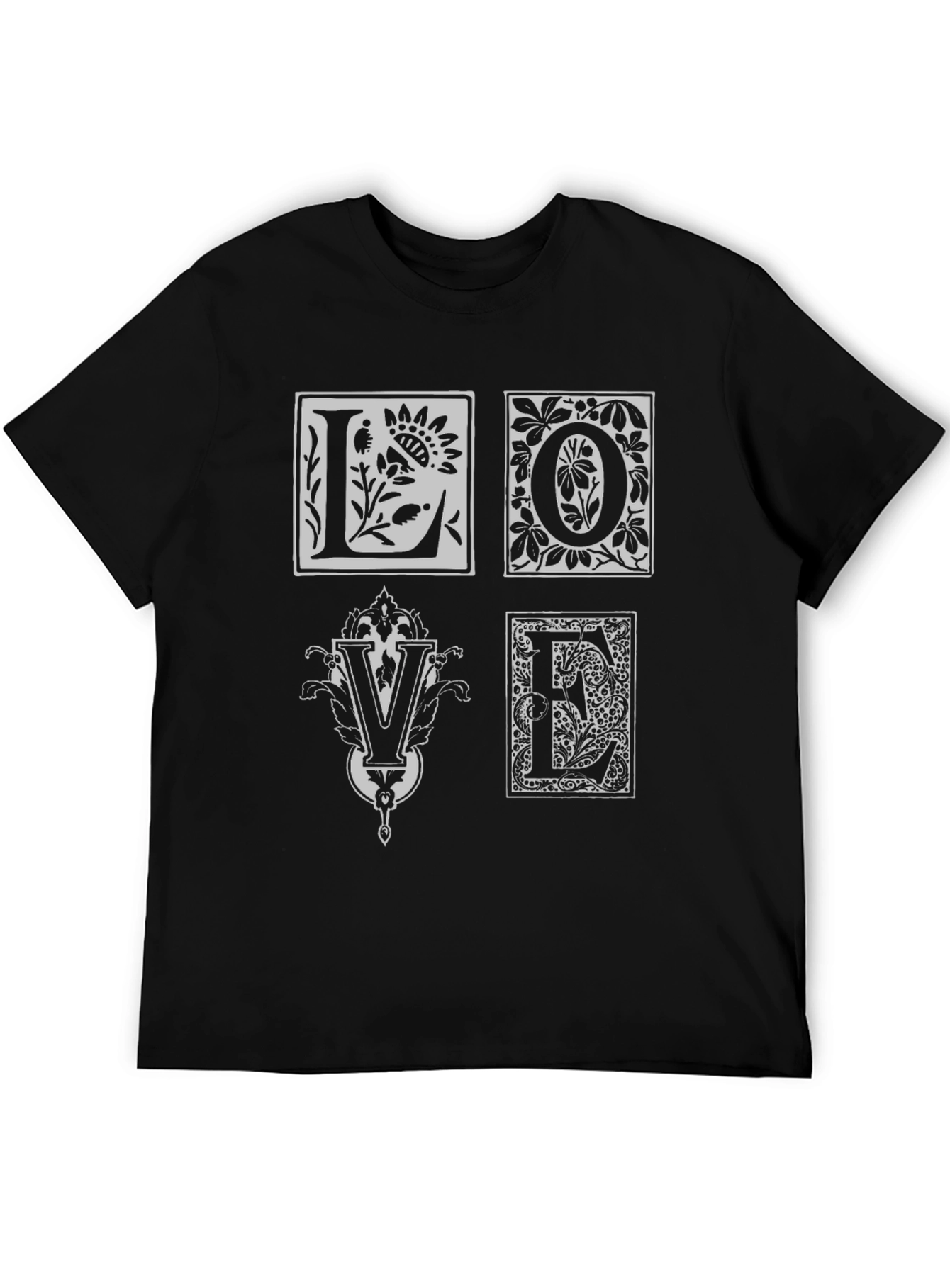 Floral Love T-Shirt - Unique Artistic Design
