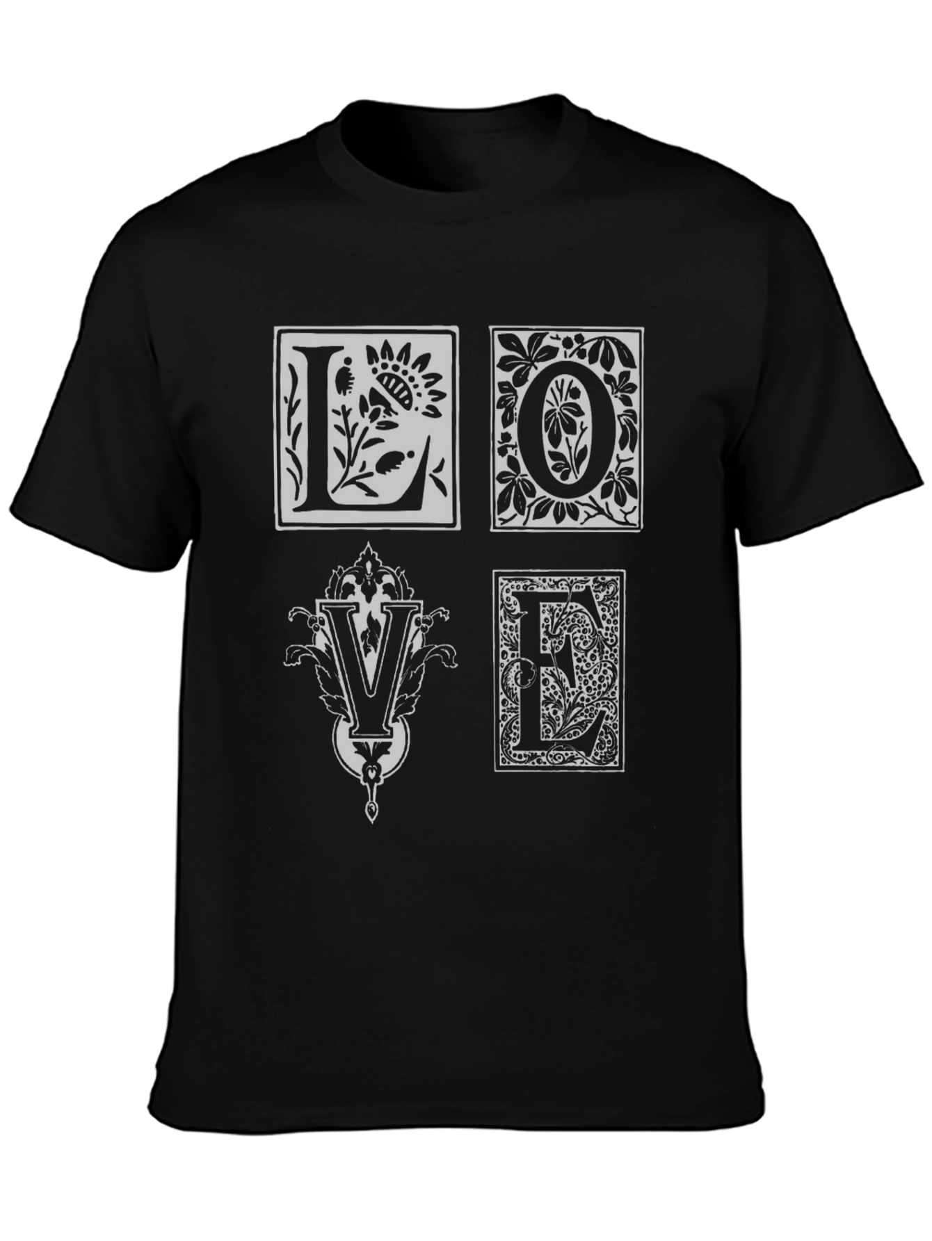 Floral Love T-Shirt - Unique Artistic Design