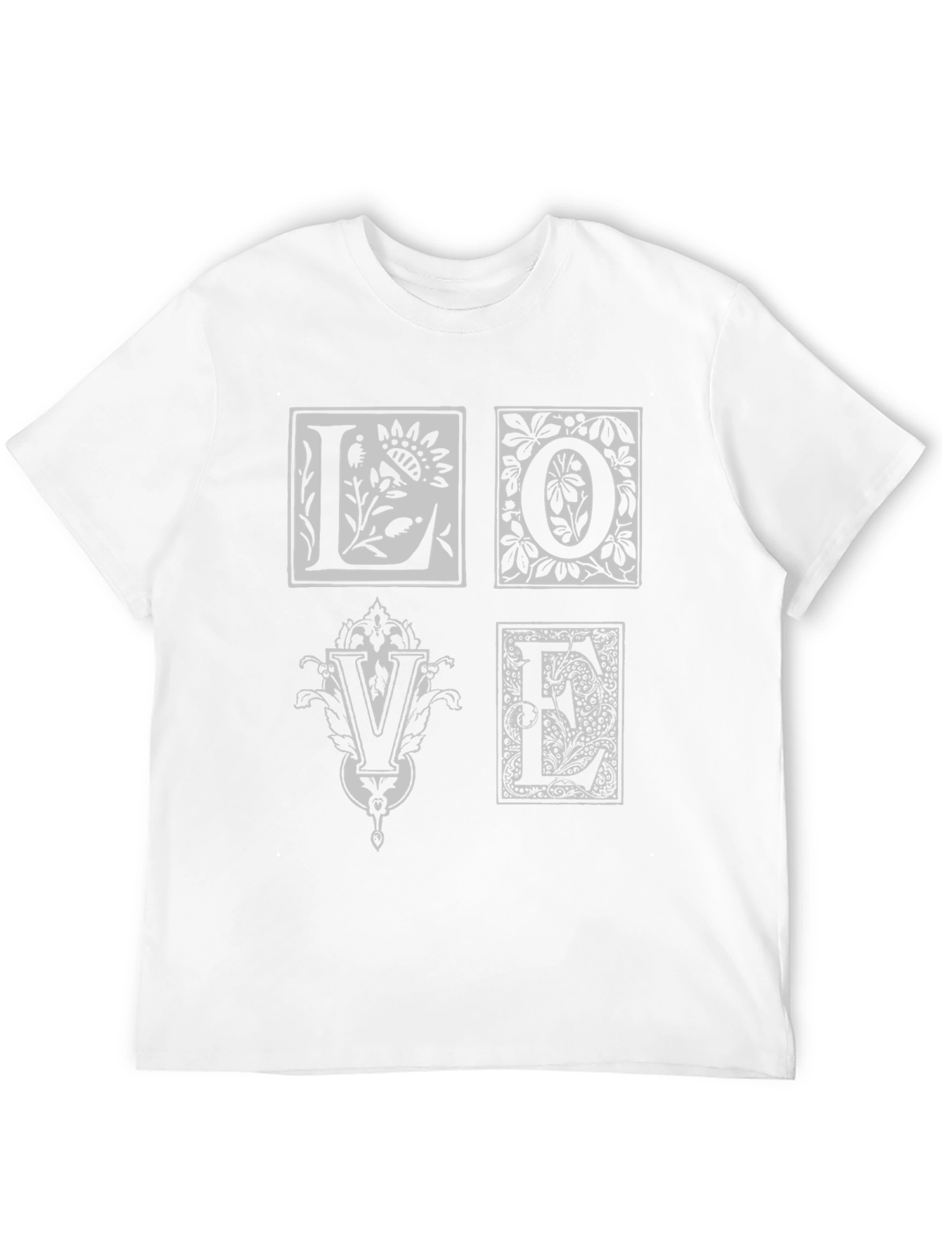 Floral Love T-Shirt - Unique Artistic Design