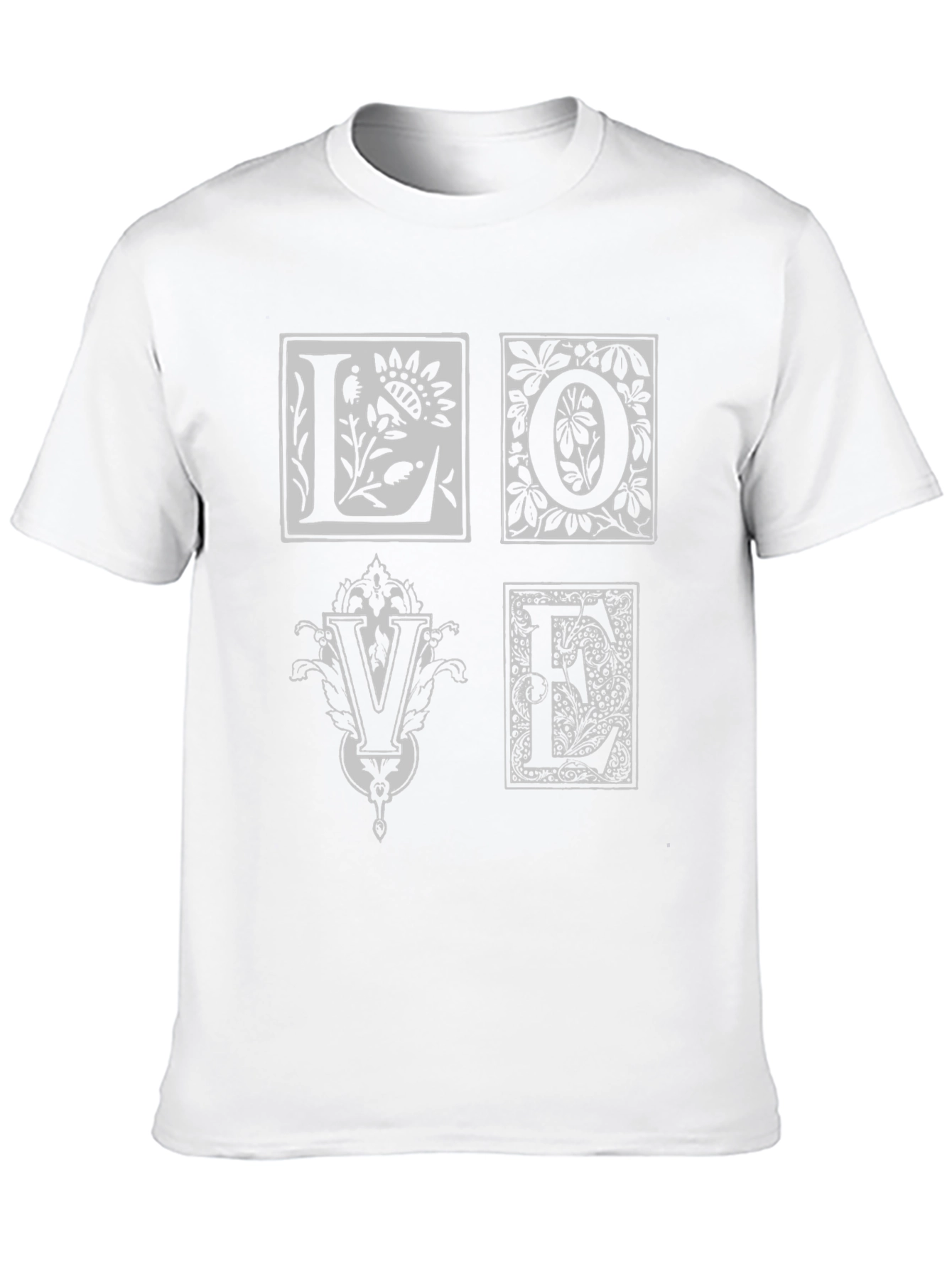 Floral Love T-Shirt - Unique Artistic Design