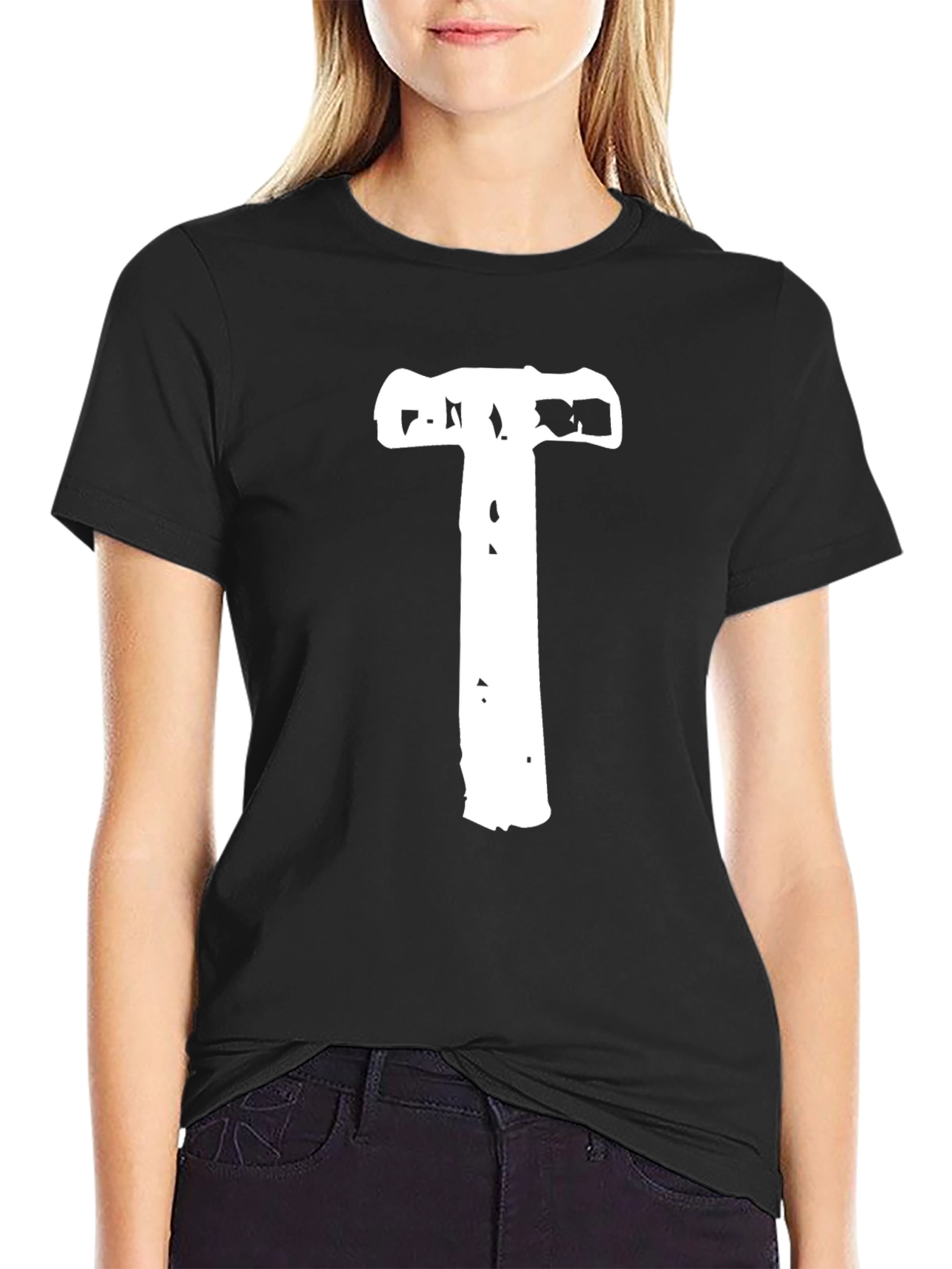Hammer Time Tee - Bold White Graphic on Black