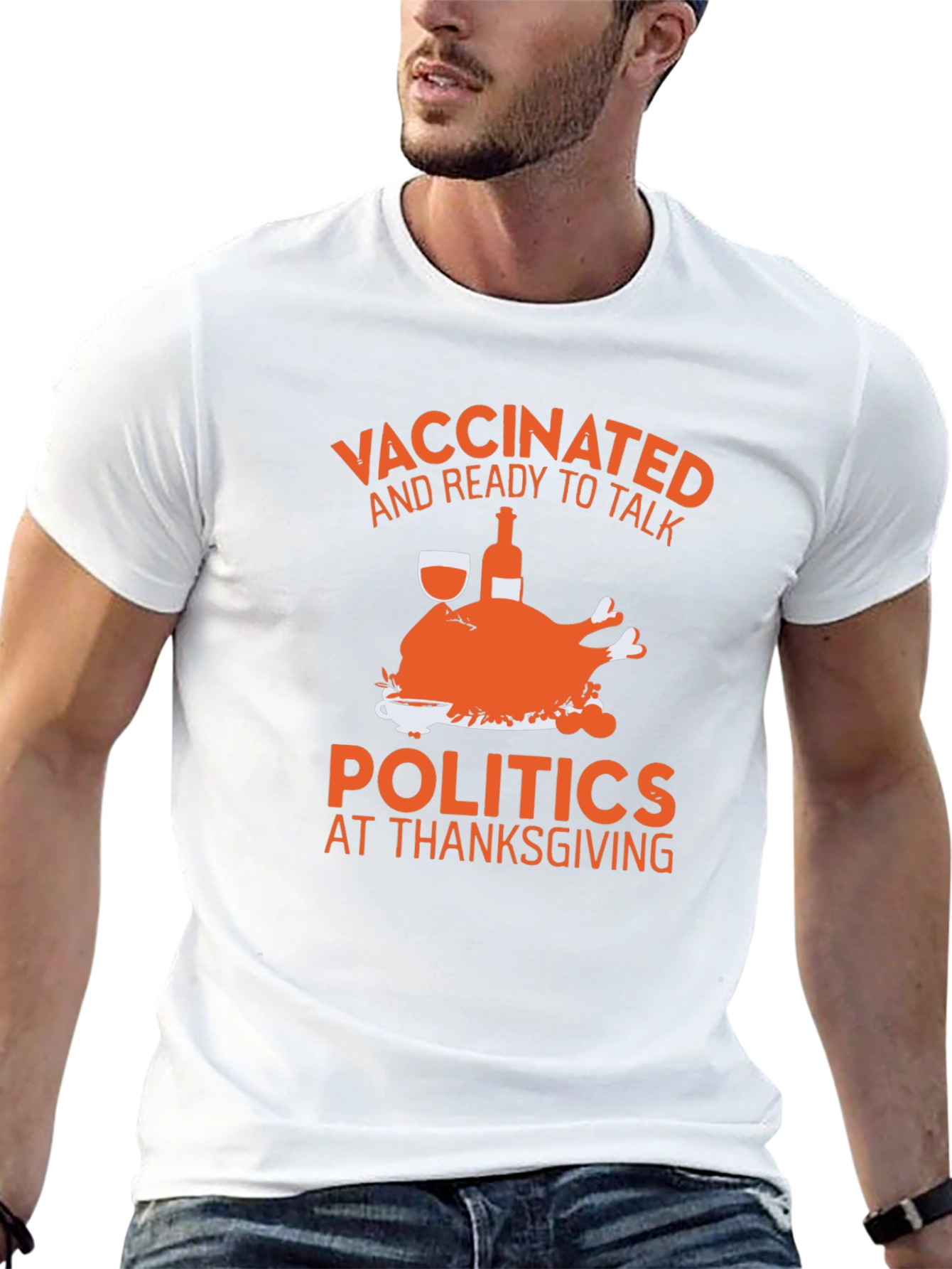 Vaccinated Thanksgiving Politics Tee