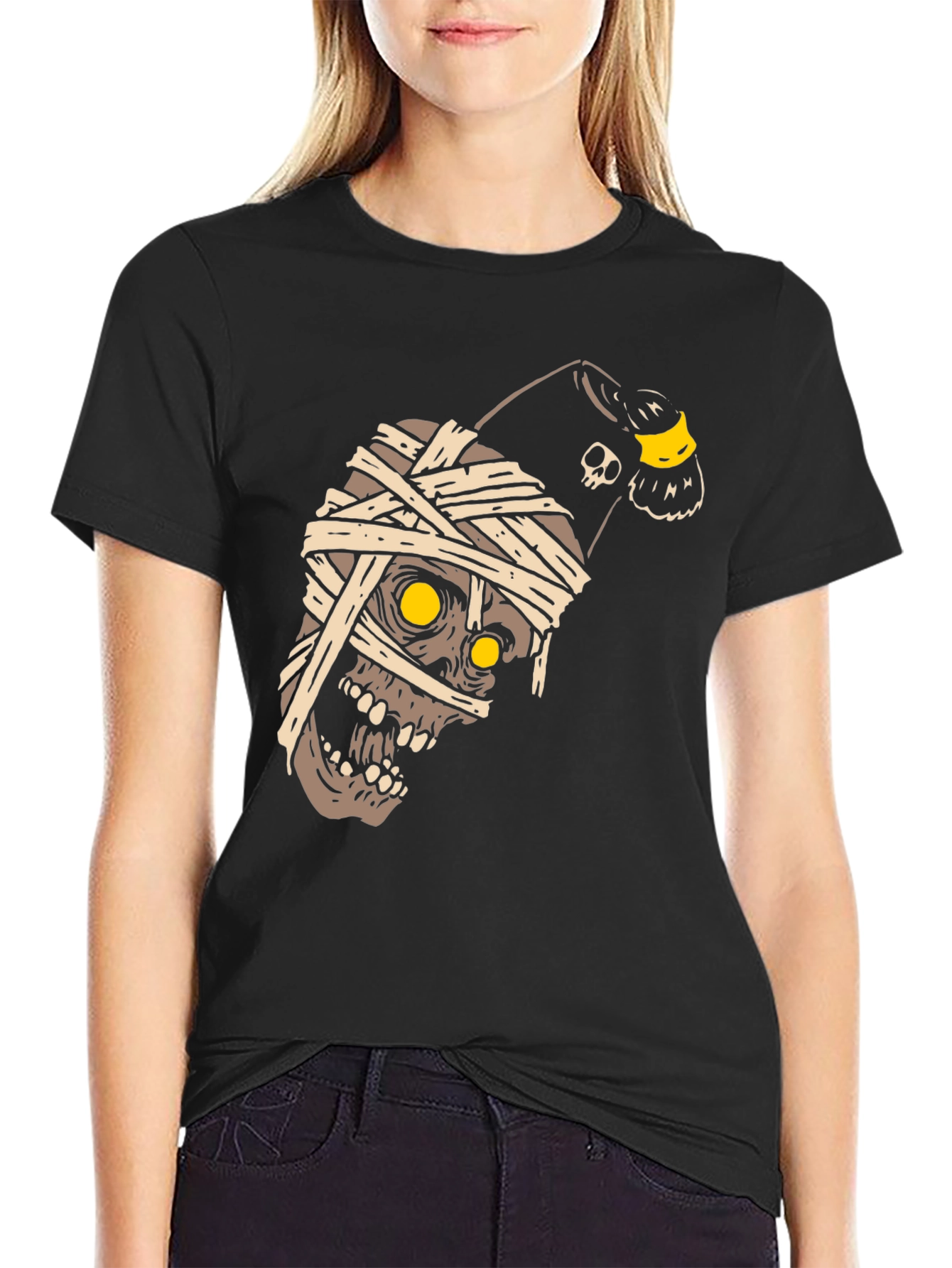 Mummy Skull T-Shirt - Halloween Graphic Tee