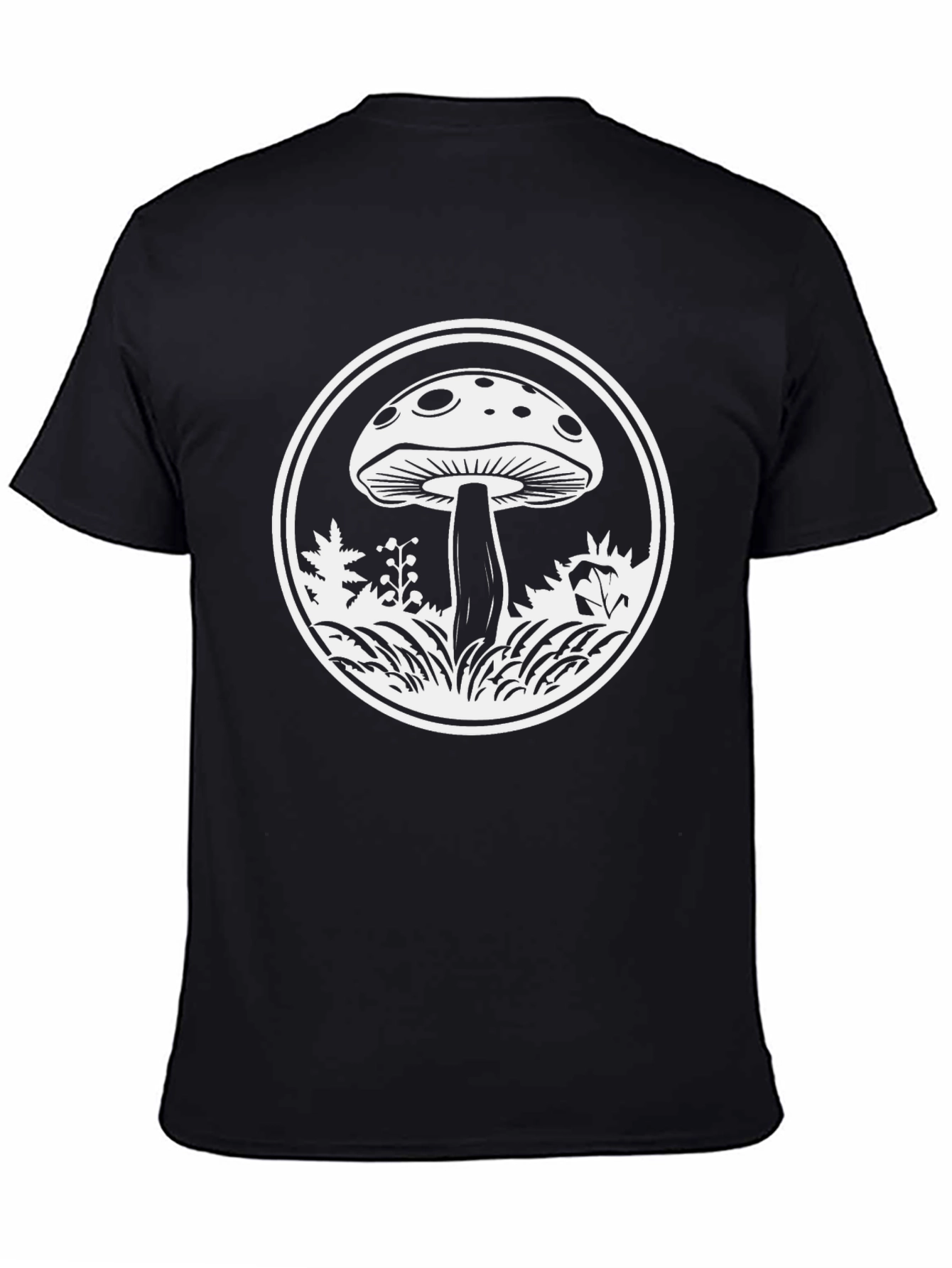 Mushroom Graphic Tee - Black Cotton Blend
