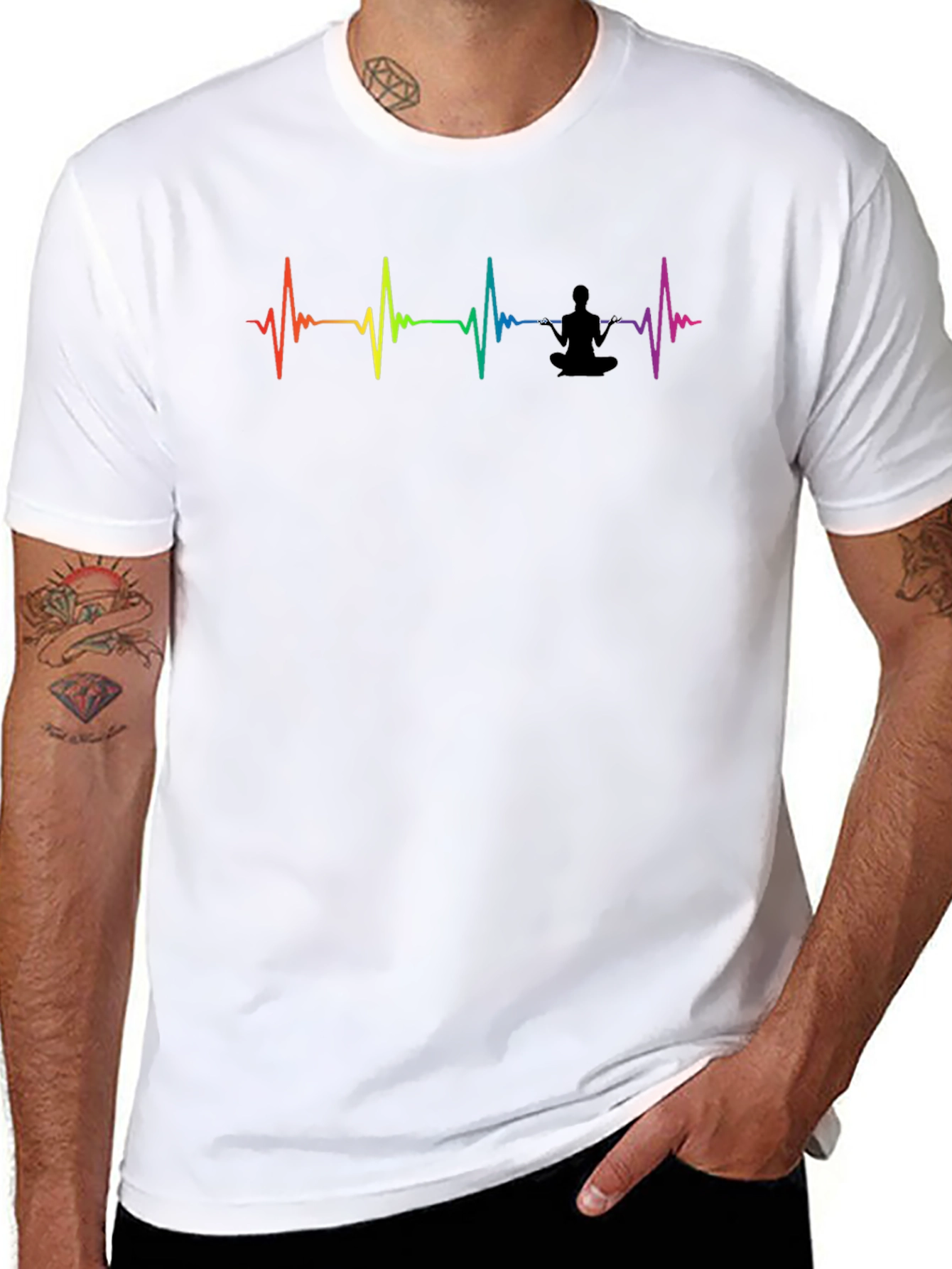 Rainbow Heartbeat Yoga T-Shirt