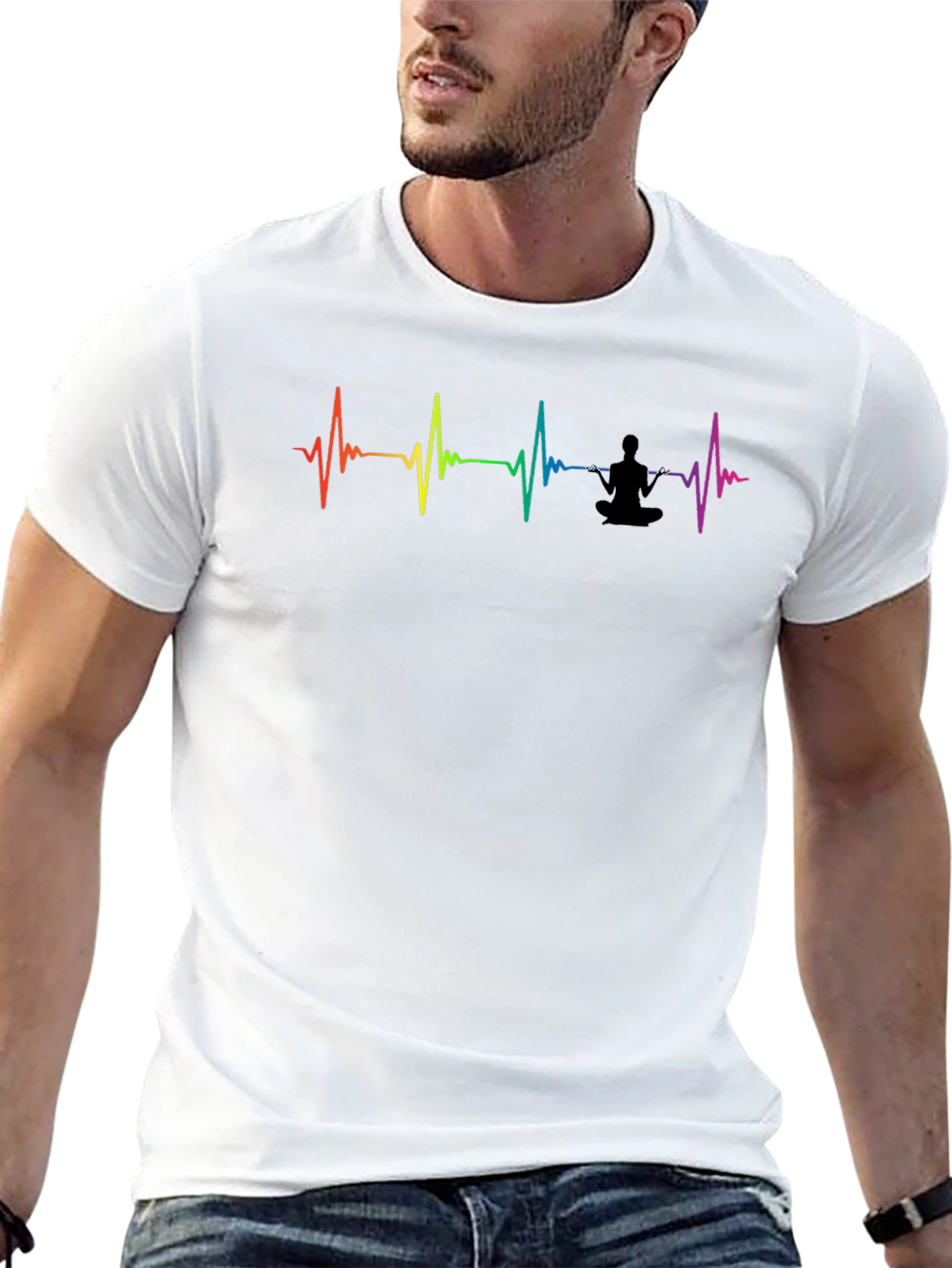 Rainbow Heartbeat Yoga T-Shirt