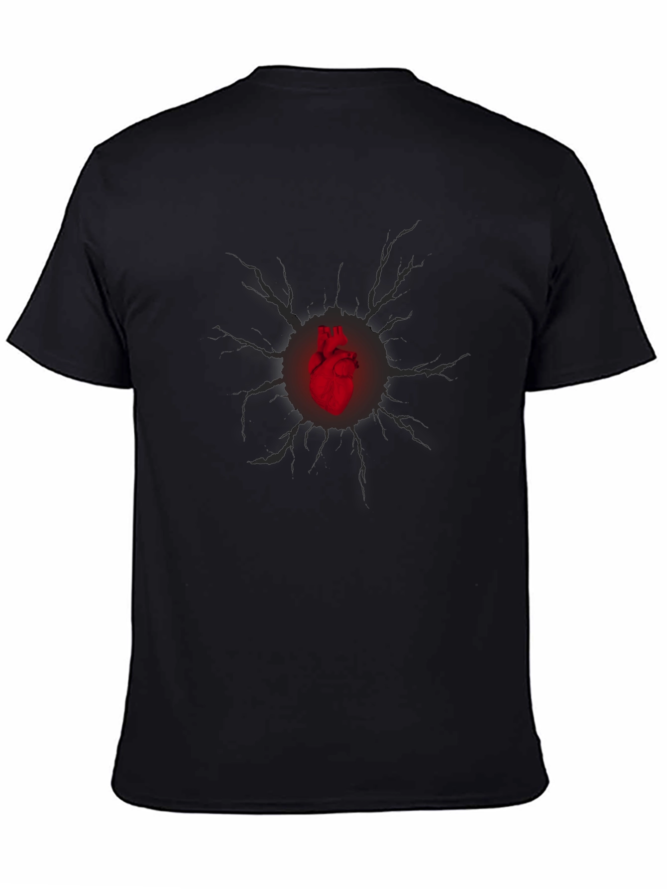 Heart Burst Graphic Tee - Black