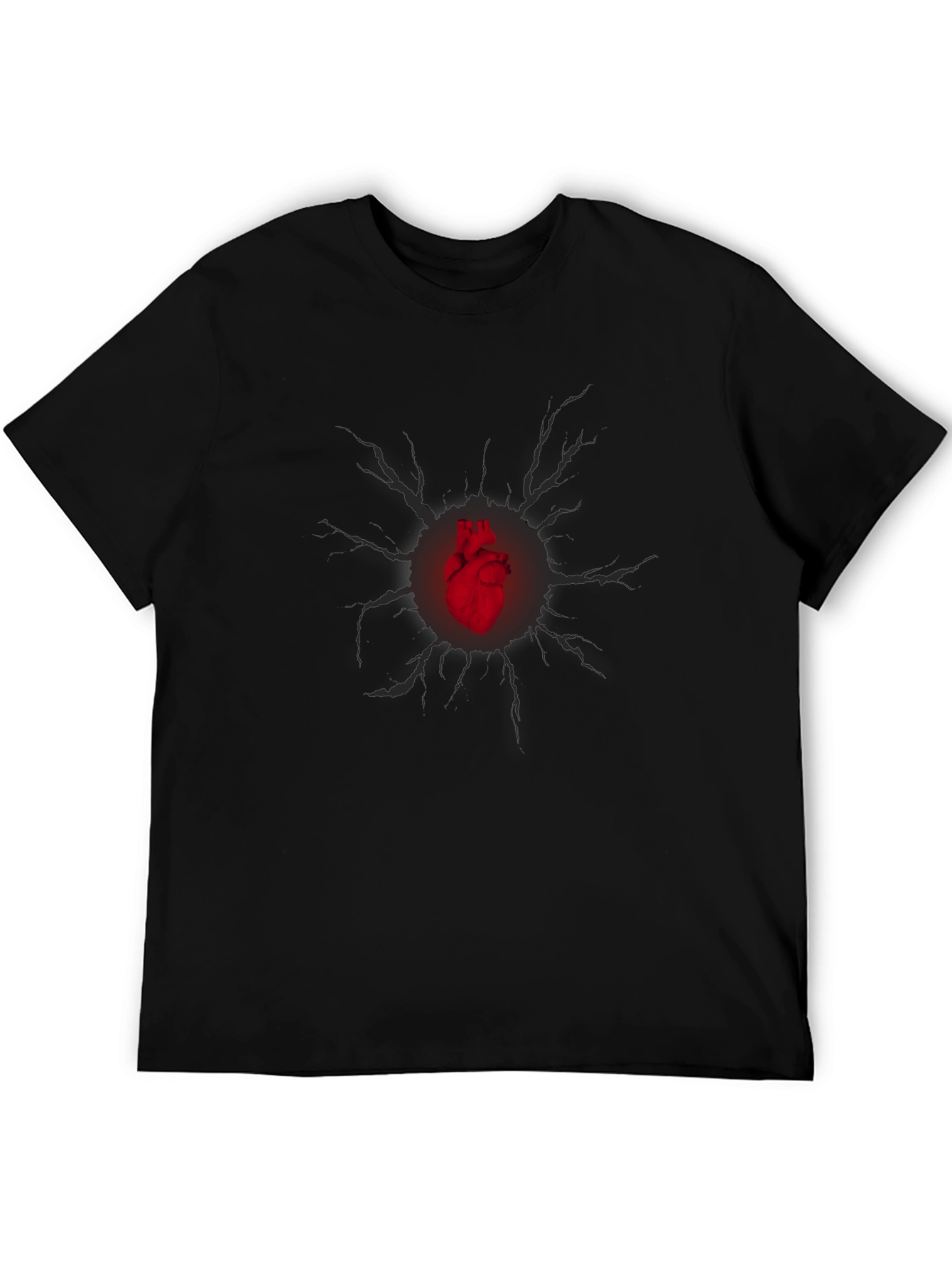 Heart Burst Graphic Tee - Black