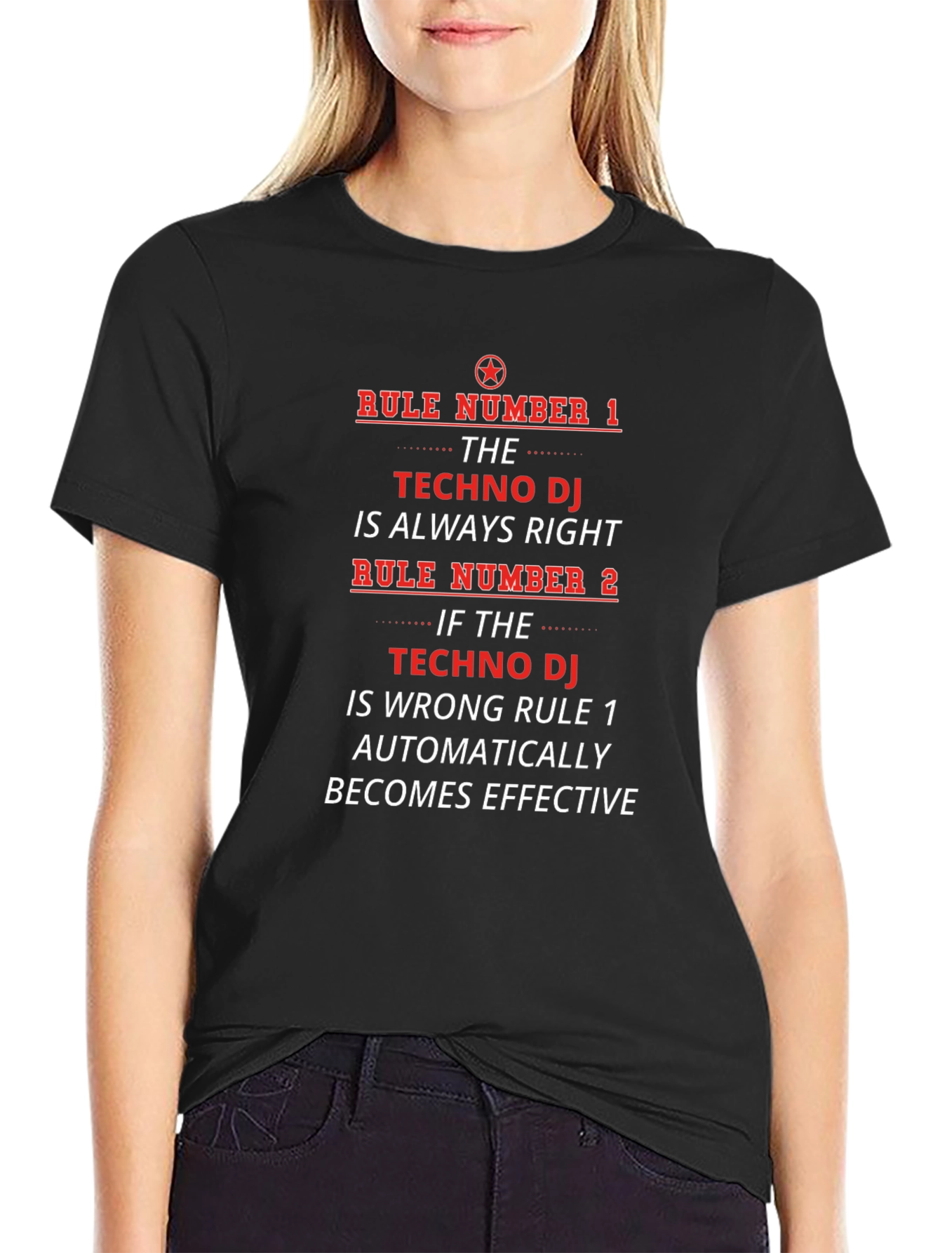 Techno DJ Rules Graphic T-Shirt