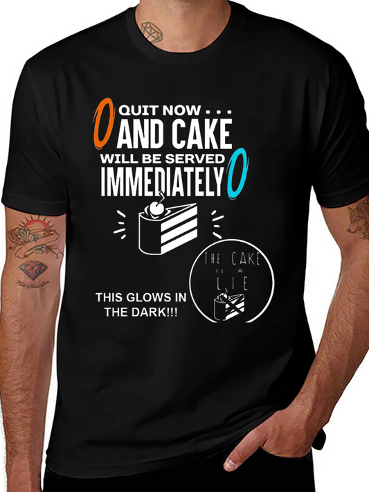 Quit Now Cake Portal T-Shirt Glow in the Dark