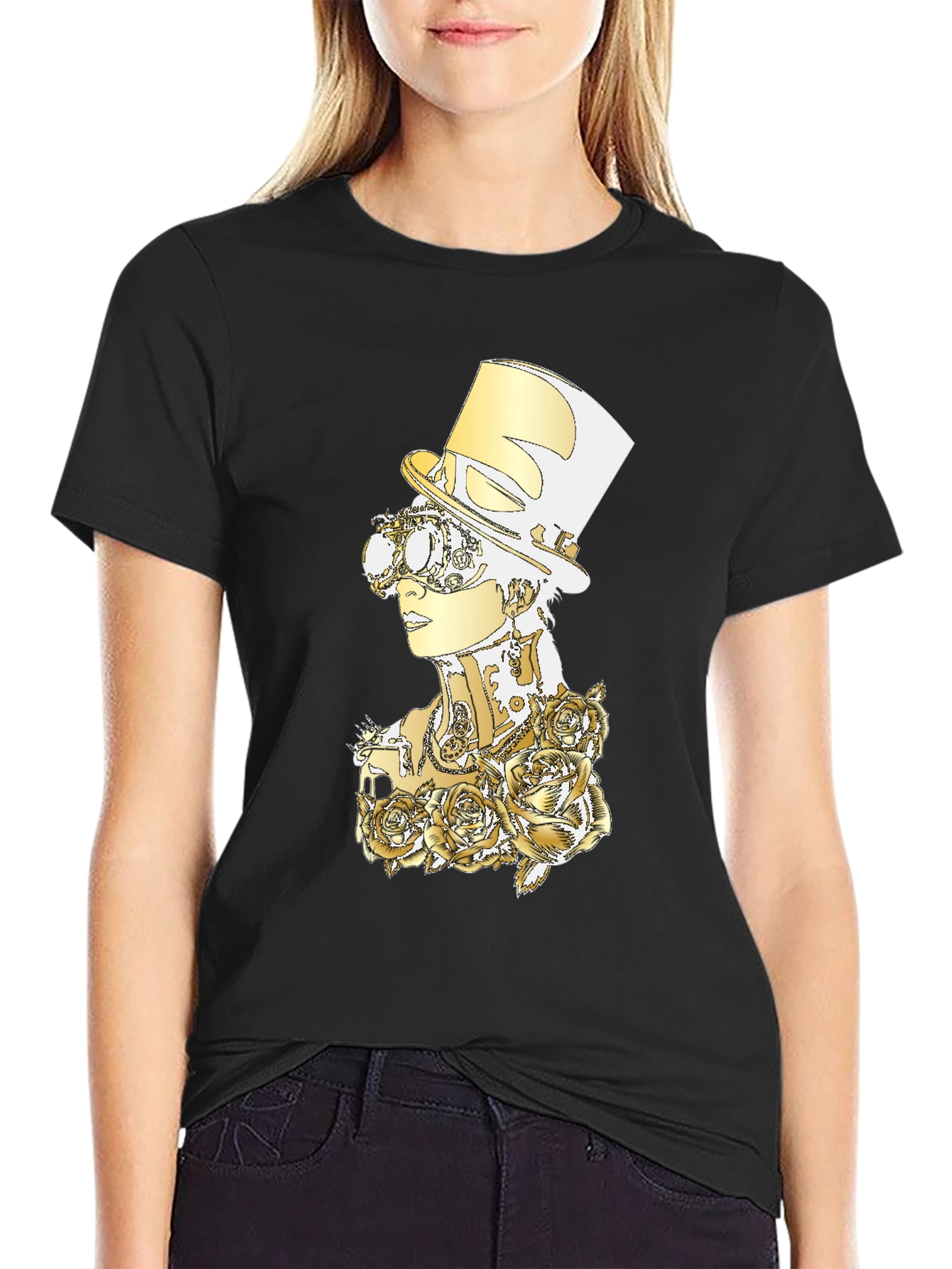 Steampunk Rose Graphic T-Shirt