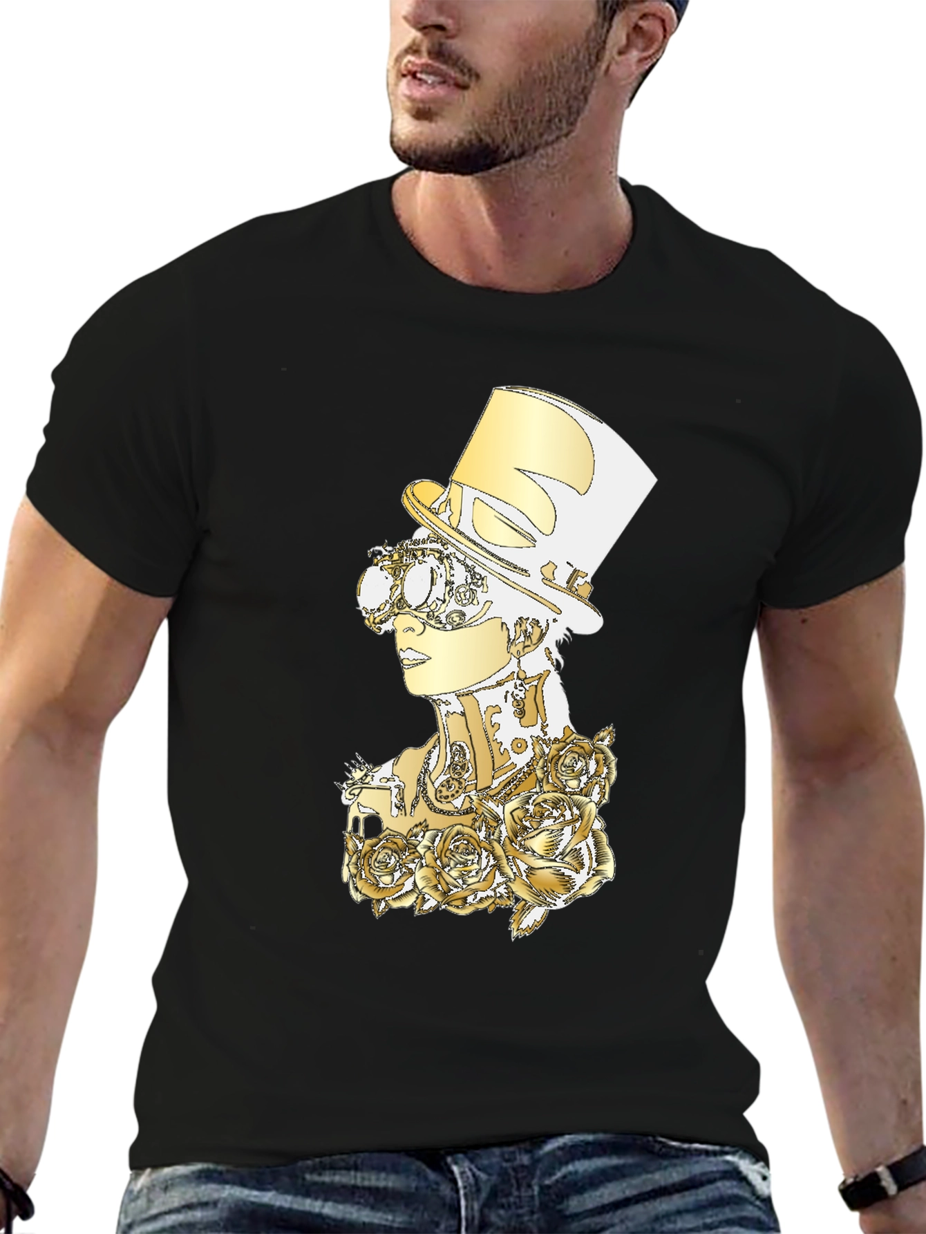 Steampunk Rose Graphic T-Shirt