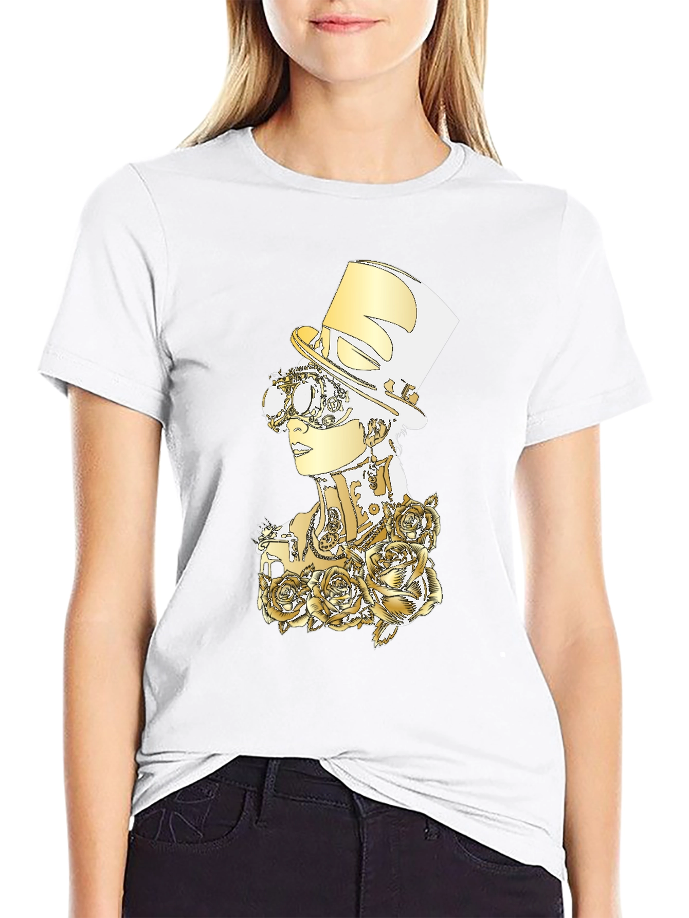 Steampunk Rose Graphic T-Shirt