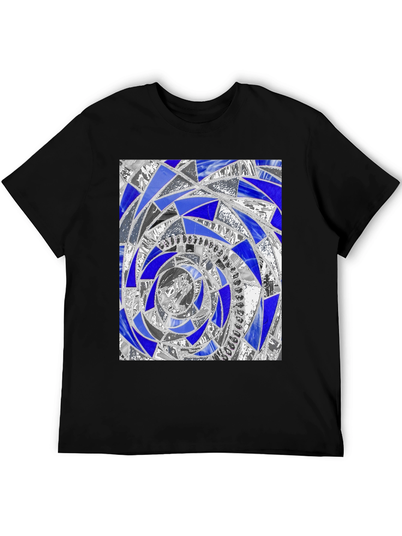 Abstract Mosaic Spiral Graphic Tee - Modern Art T-Shirt