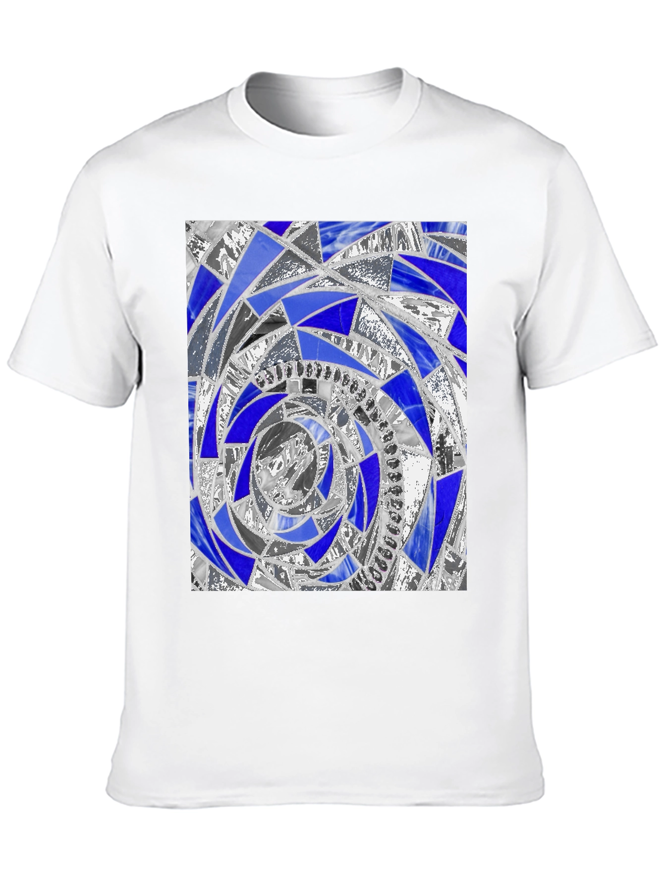 Abstract Mosaic Spiral Graphic Tee - Modern Art T-Shirt